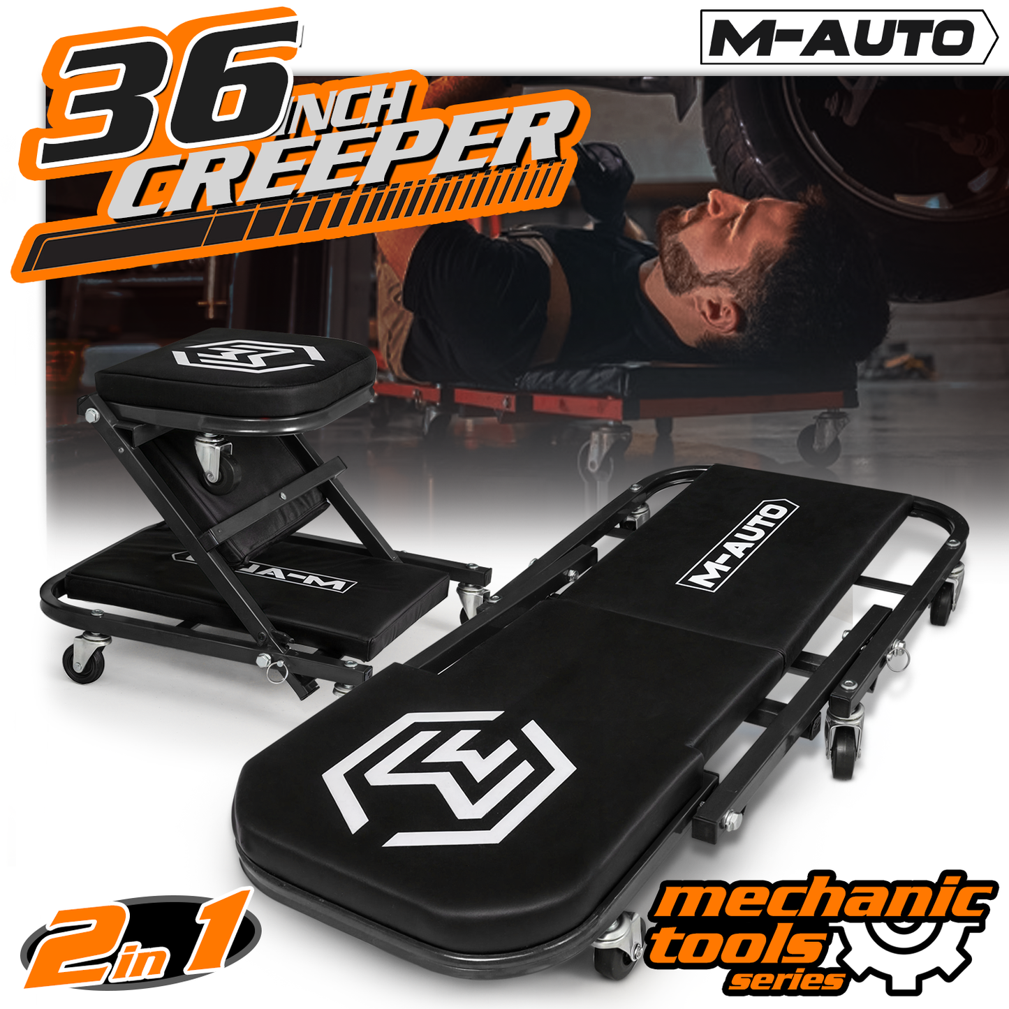Creeper/Seat - Foldable - 35.5 in. L 16 in. W 3.5 in. H