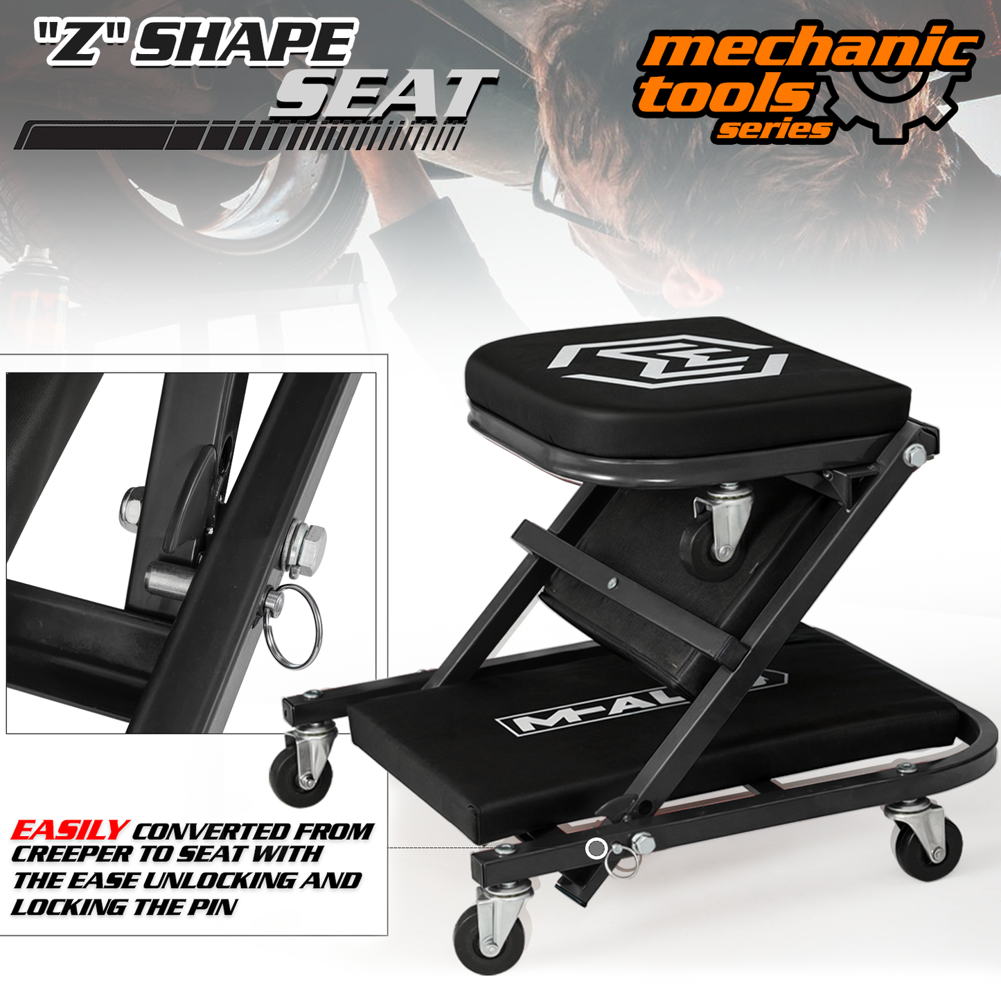 Creeper/Seat - Foldable - 39.5 in. L 16.5 in. W 5 in. H