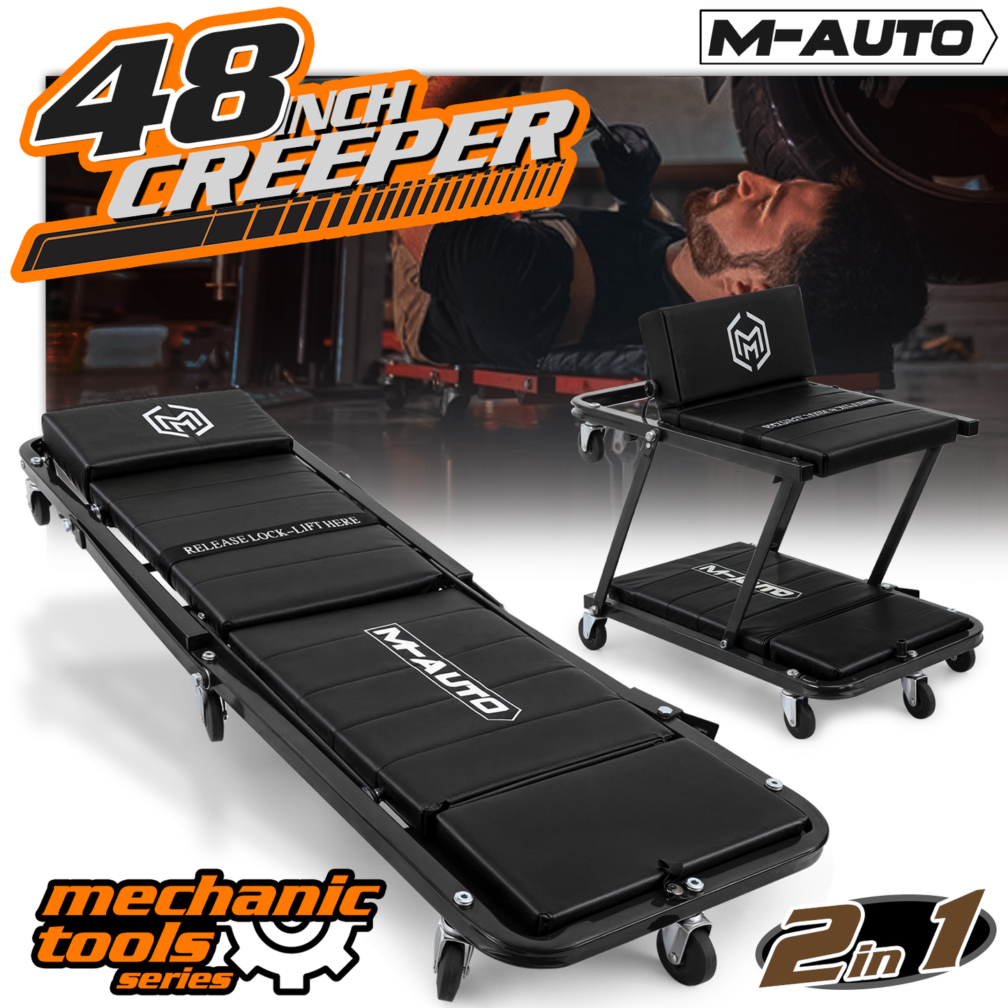 Creeper/Seat - Foldable - 47 in. L 16 in. W 4 in. H