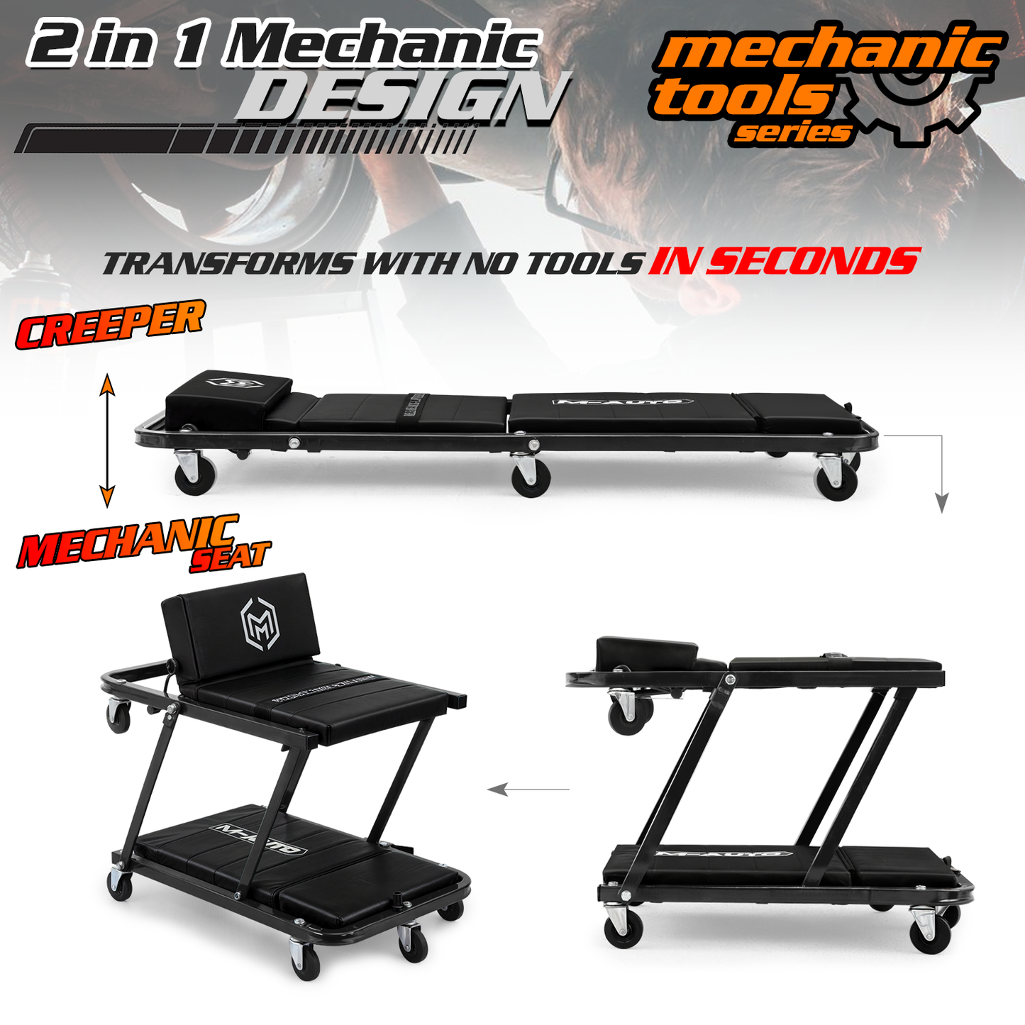 Creeper/Seat - Foldable - 47 in. L 16 in. W 4 in. H