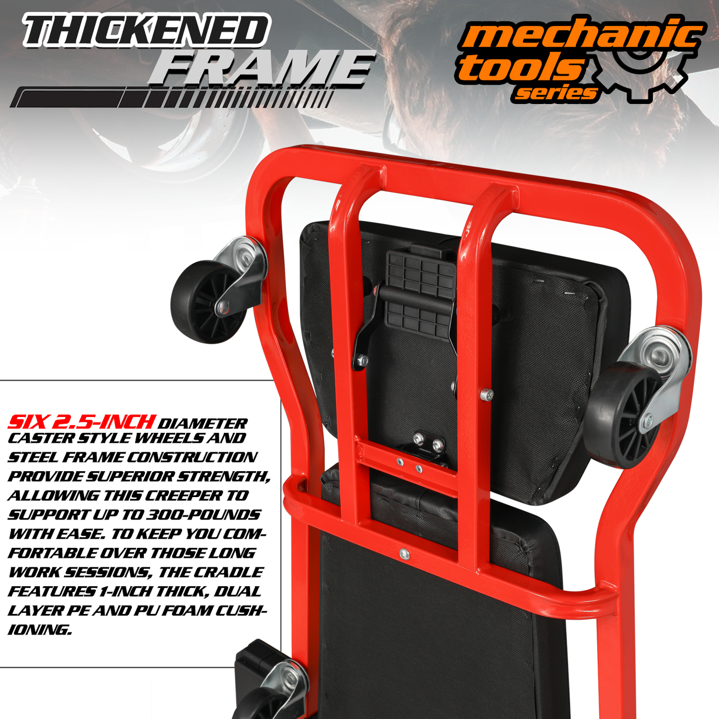 Foldable 43.5'' Length Creeper Seat
