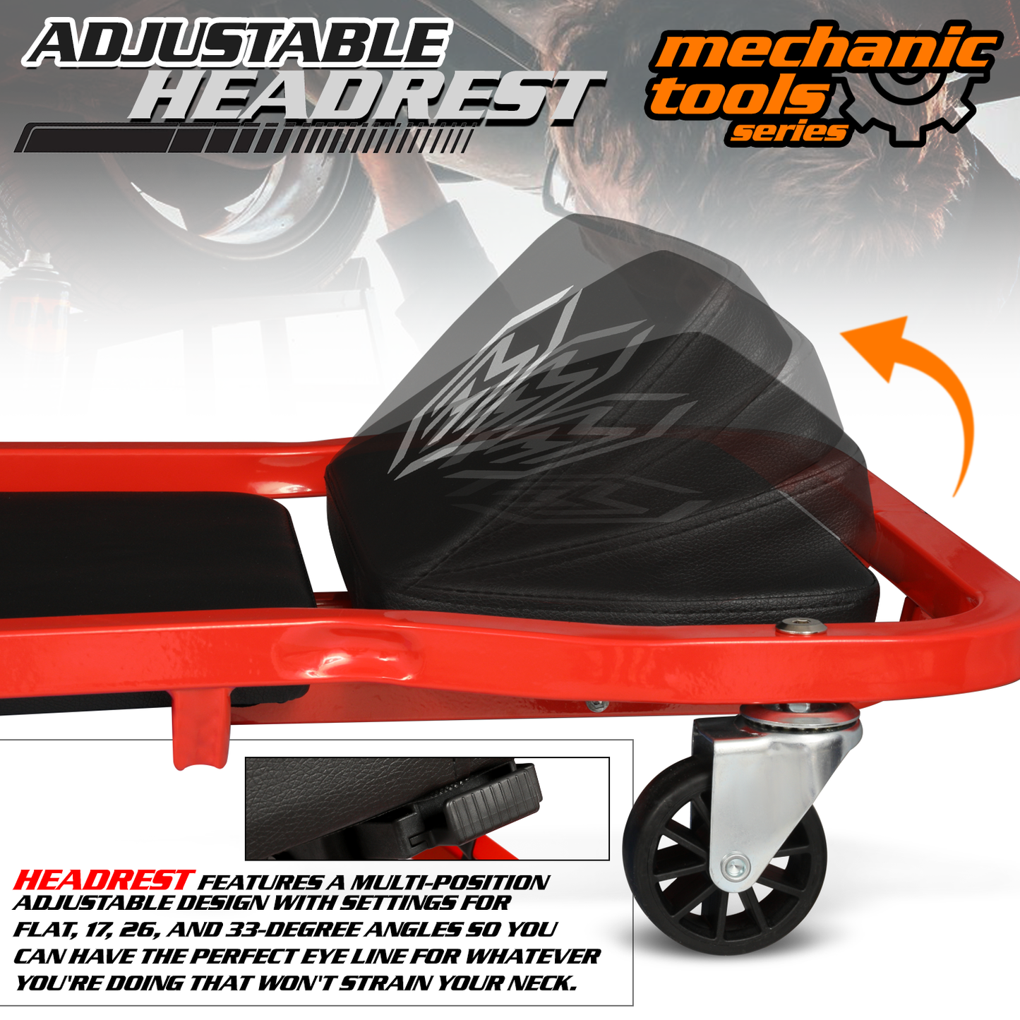 Foldable 43.5'' Length Creeper Seat