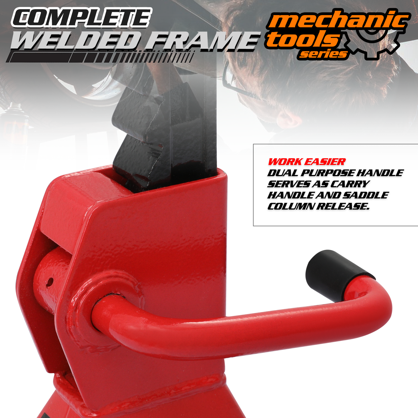 Hydraulic Floor Jack Set - 2 Ton Load-Bearing - 1 Floor Jack, 2 Jack Stands