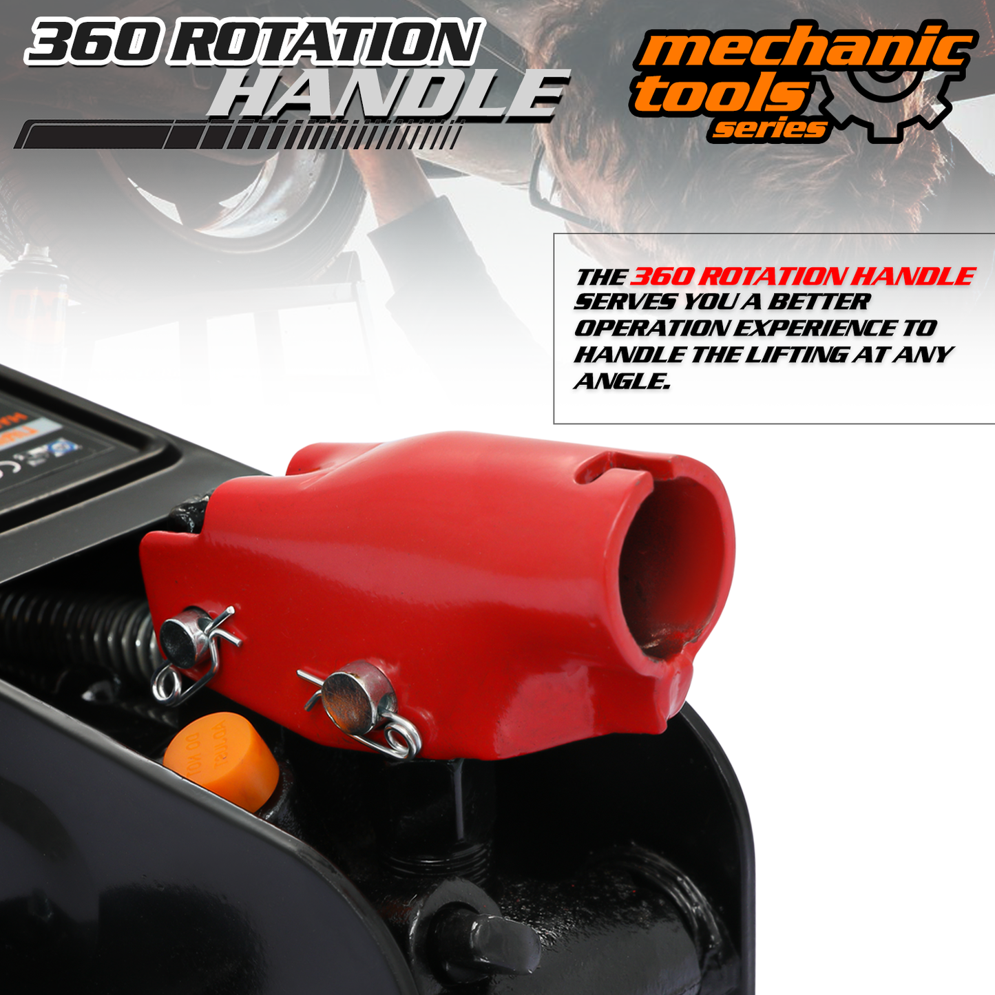 Hydraulic Floor Jack Set - 2 Ton Load-Bearing - 1 Floor Jack, 2 Jack Stands