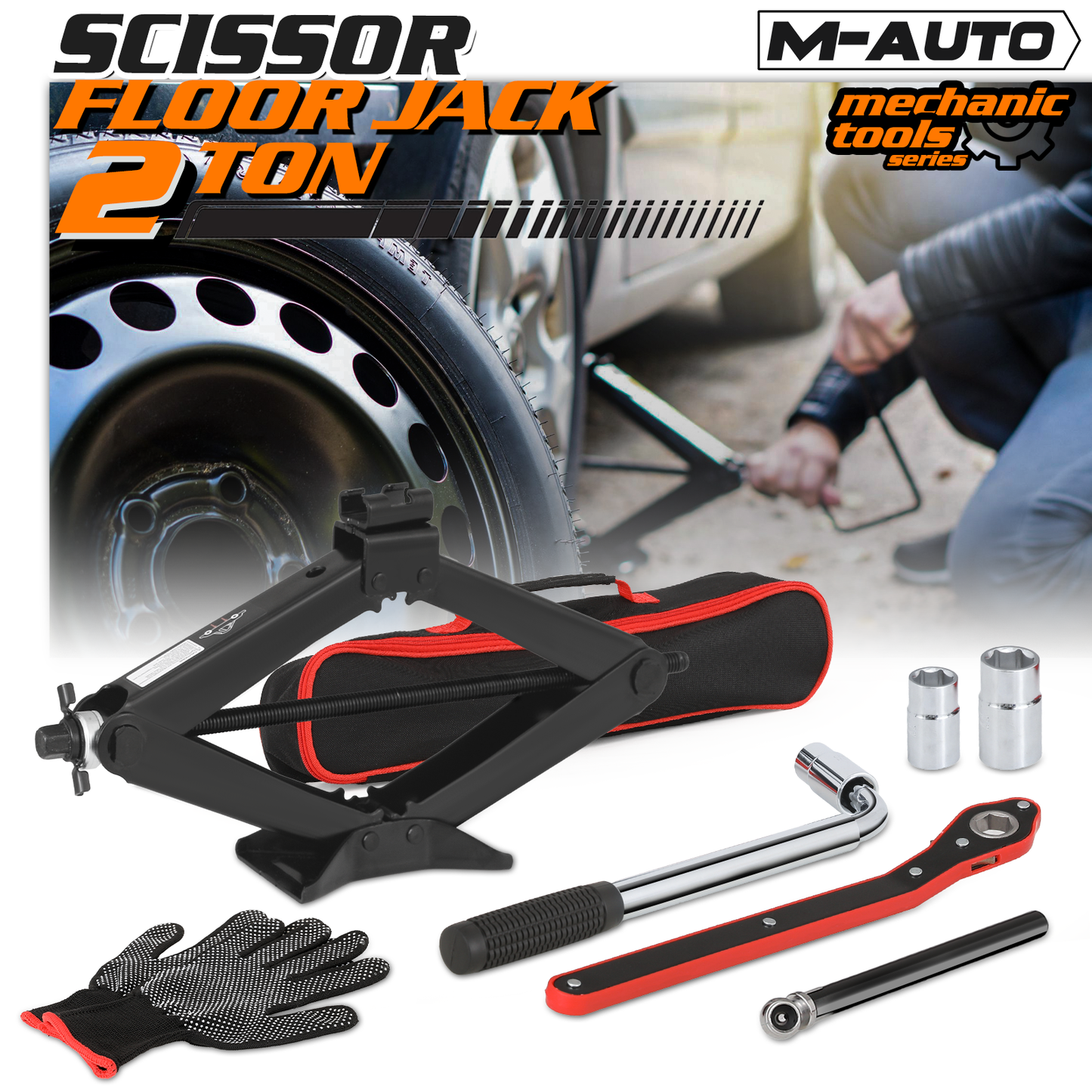 M-AUTO 2 Ton Scissor Jack