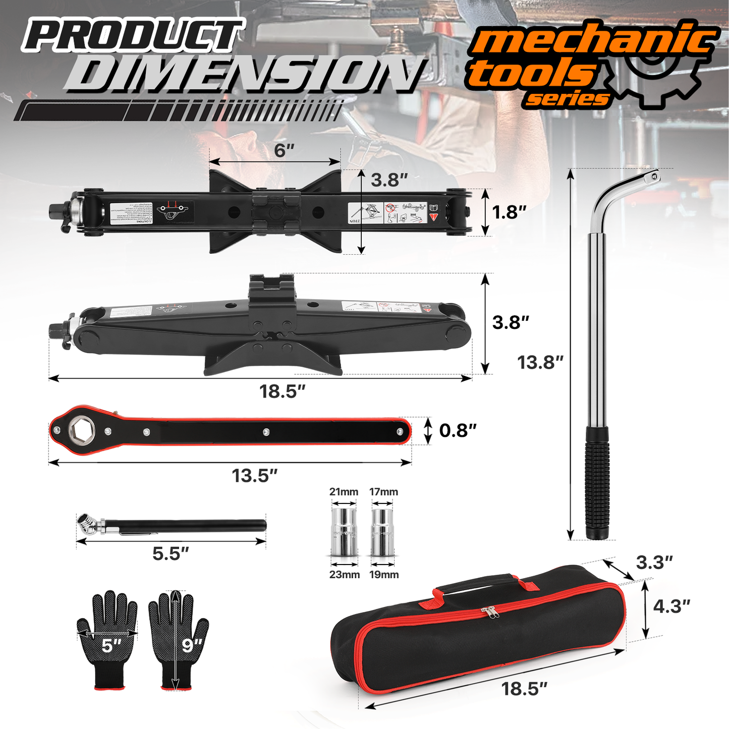 M-AUTO 2 Ton Scissor Jack