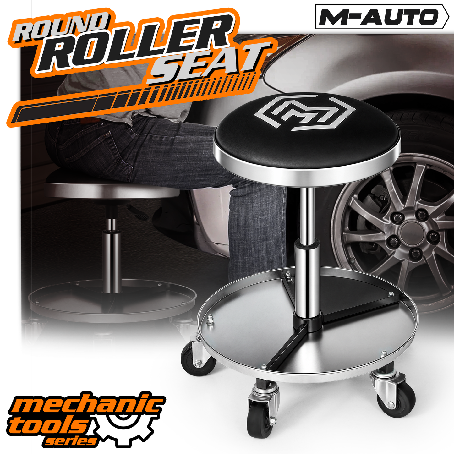 Adjustable Height Round Roller Seat