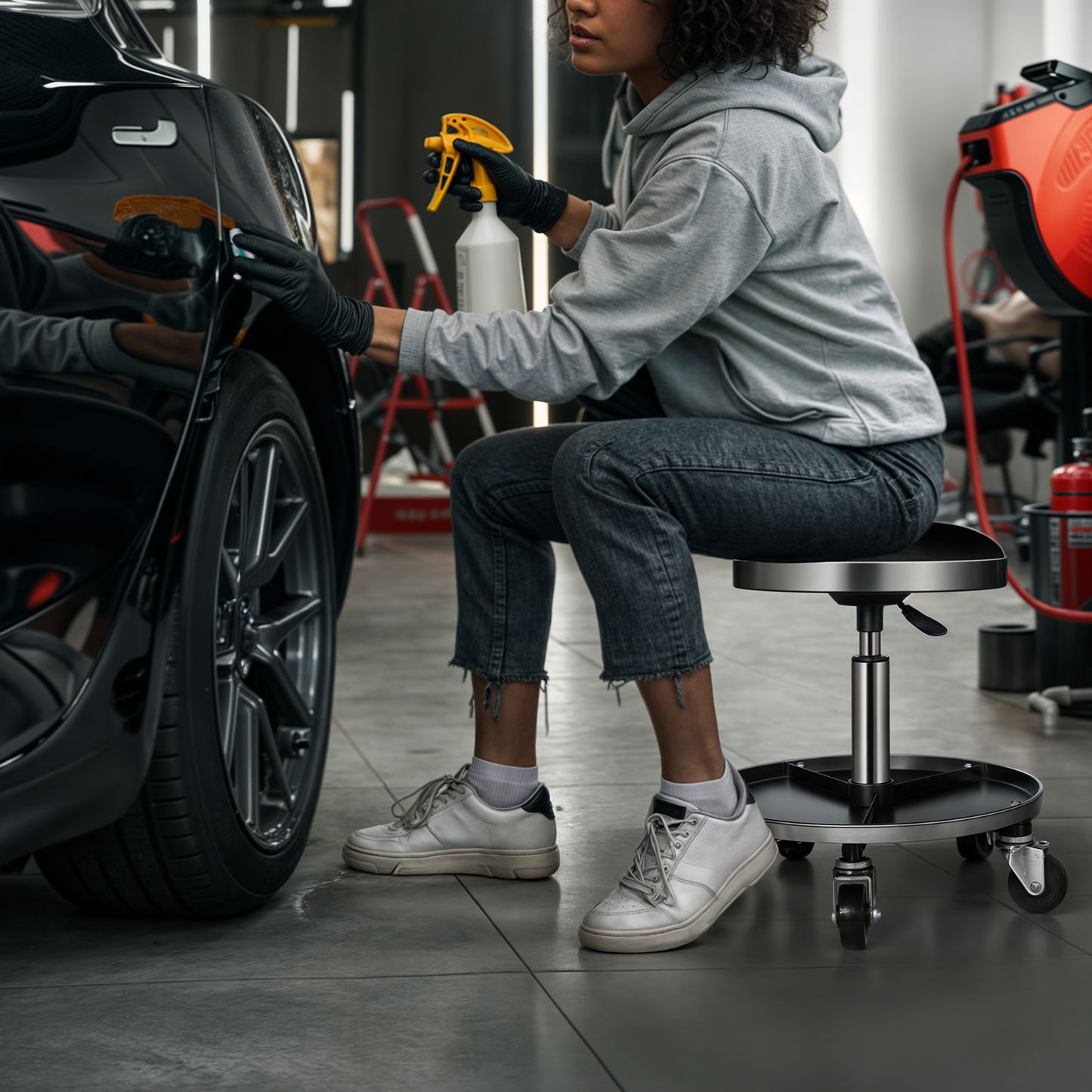 Adjustable Height Round Roller Seat
