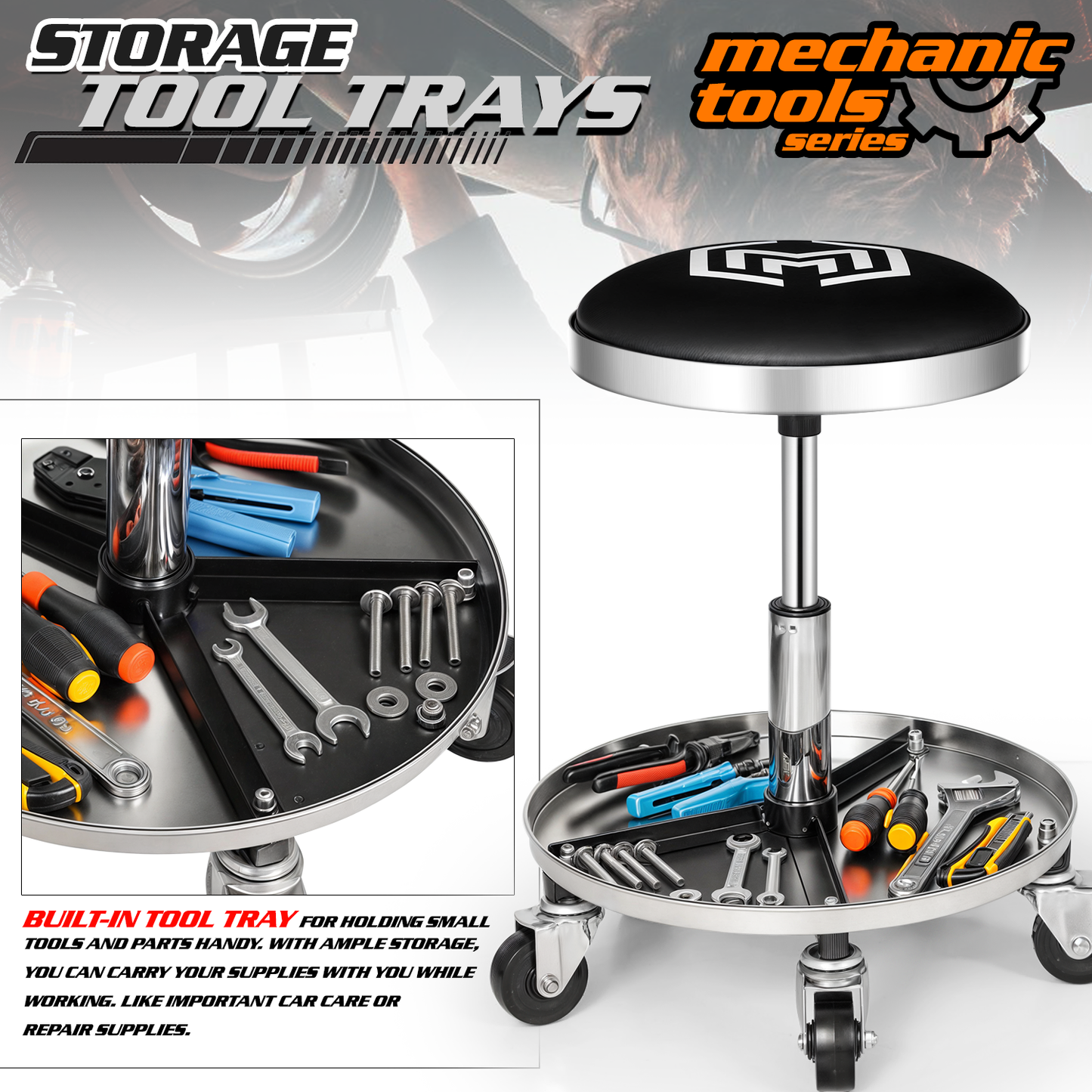 Adjustable Height Round Roller Seat