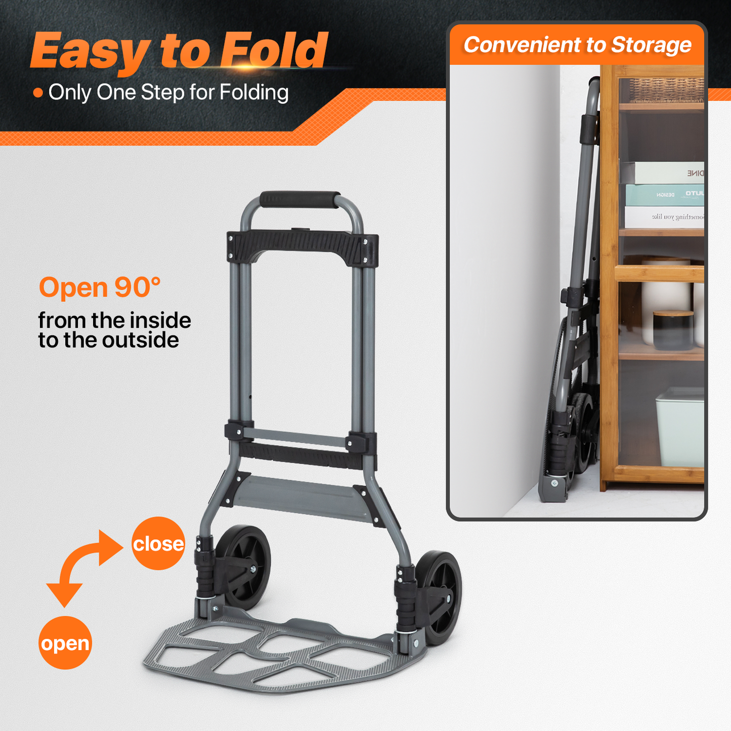 Folding Hand Truck - Black/Grey