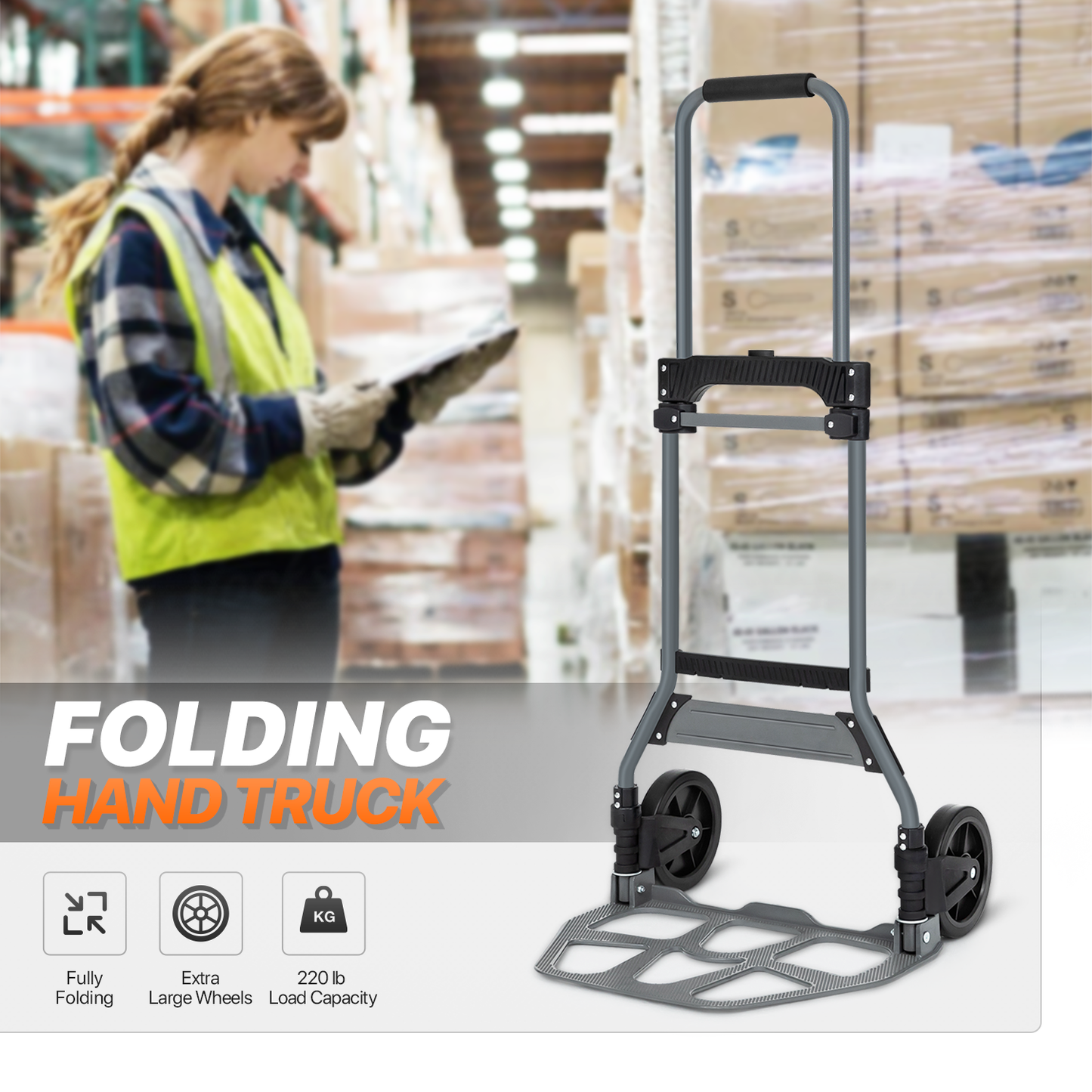 Folding Hand Truck - Black/Grey