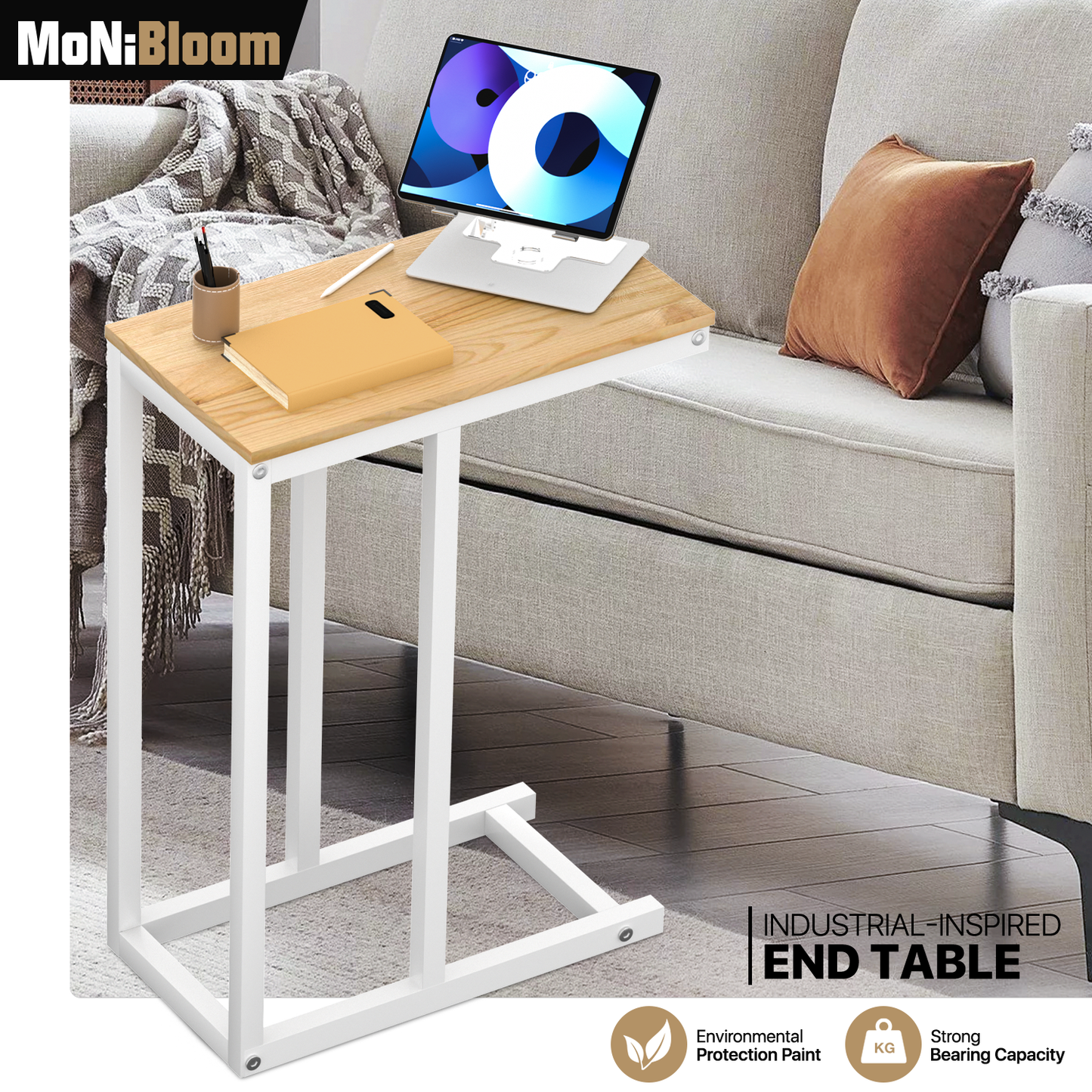 C Shaped Side End Table 18"x10"x25"