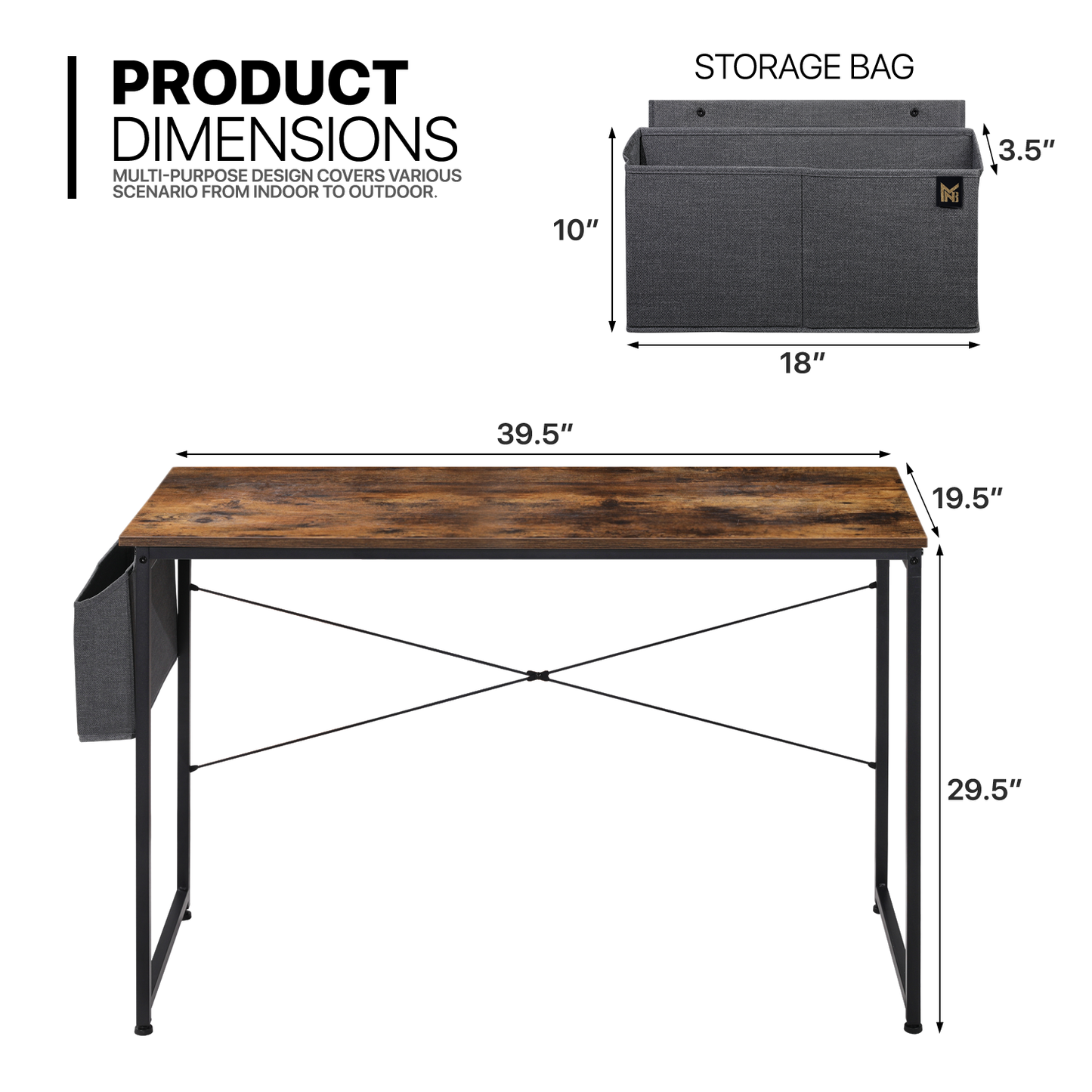 Tiger Stripes Wood Computer Desk (Various sizes) - with Storage Bag