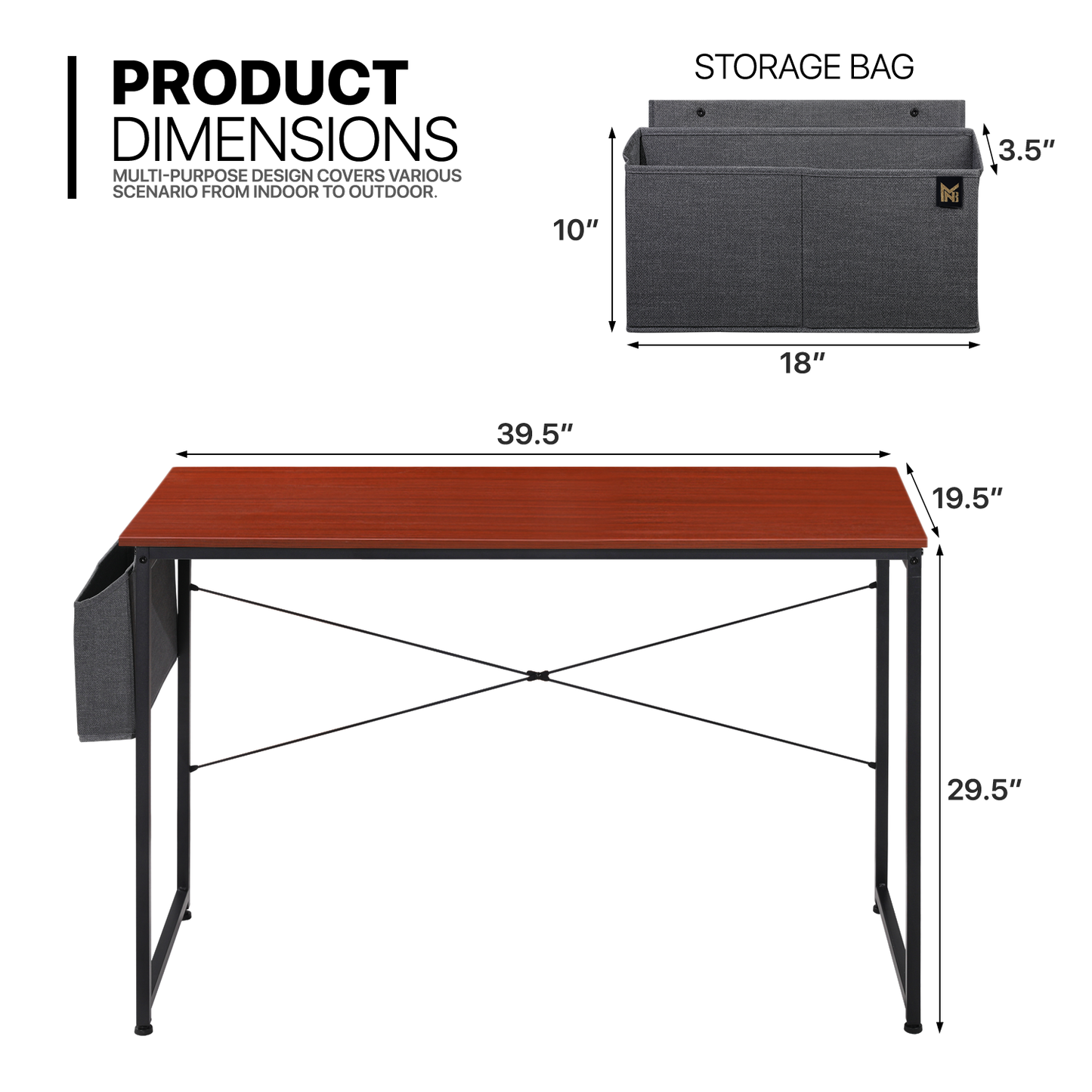 Teak Wood Computer Desk (Various sizes) - with Storage Bag