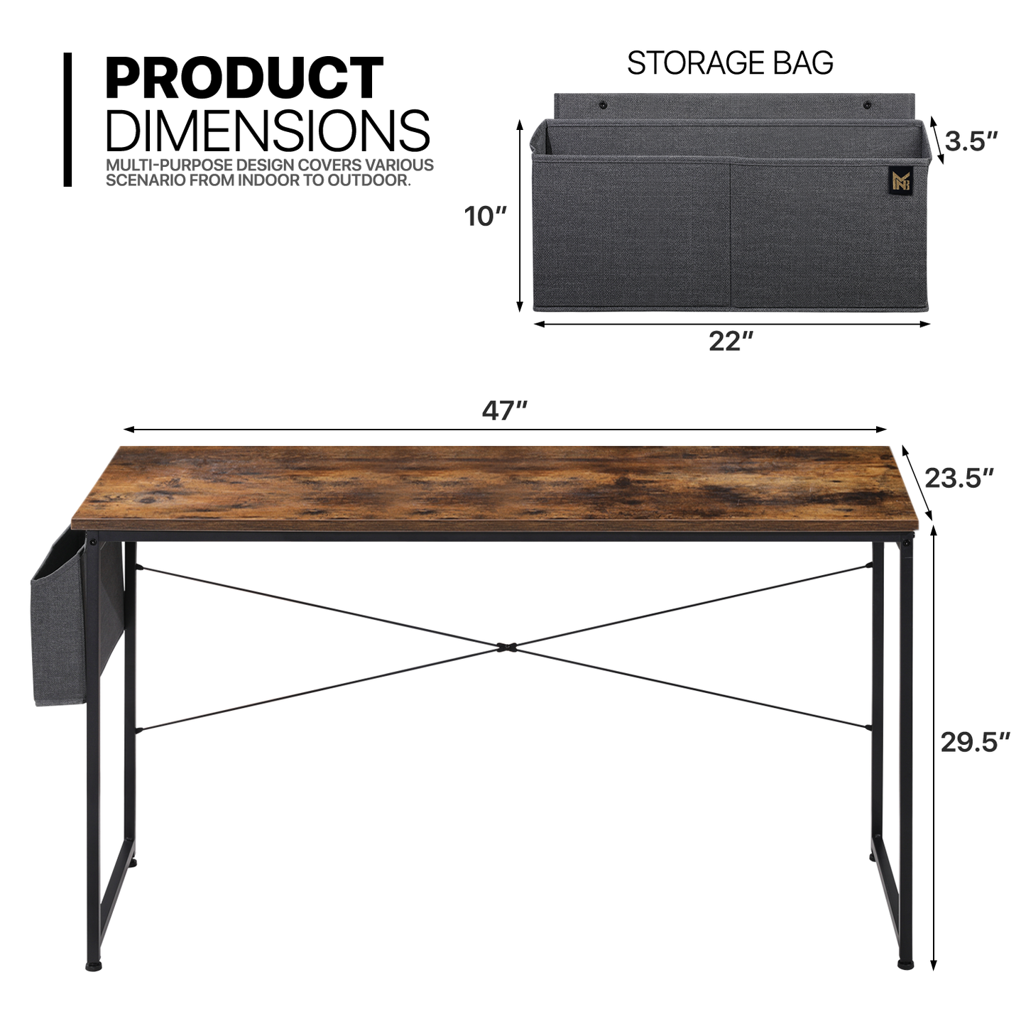 Tiger Stripes Wood Computer Desk (Various sizes) - with Storage Bag