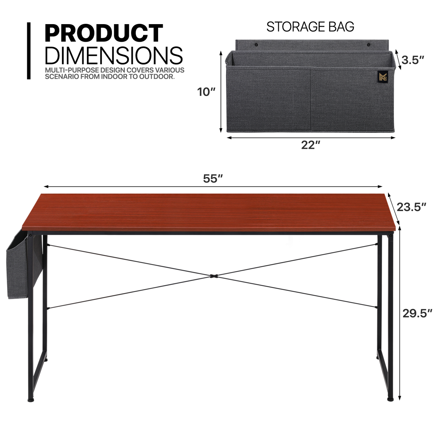 Teak Wood Computer Desk (Various sizes) - with Storage Bag
