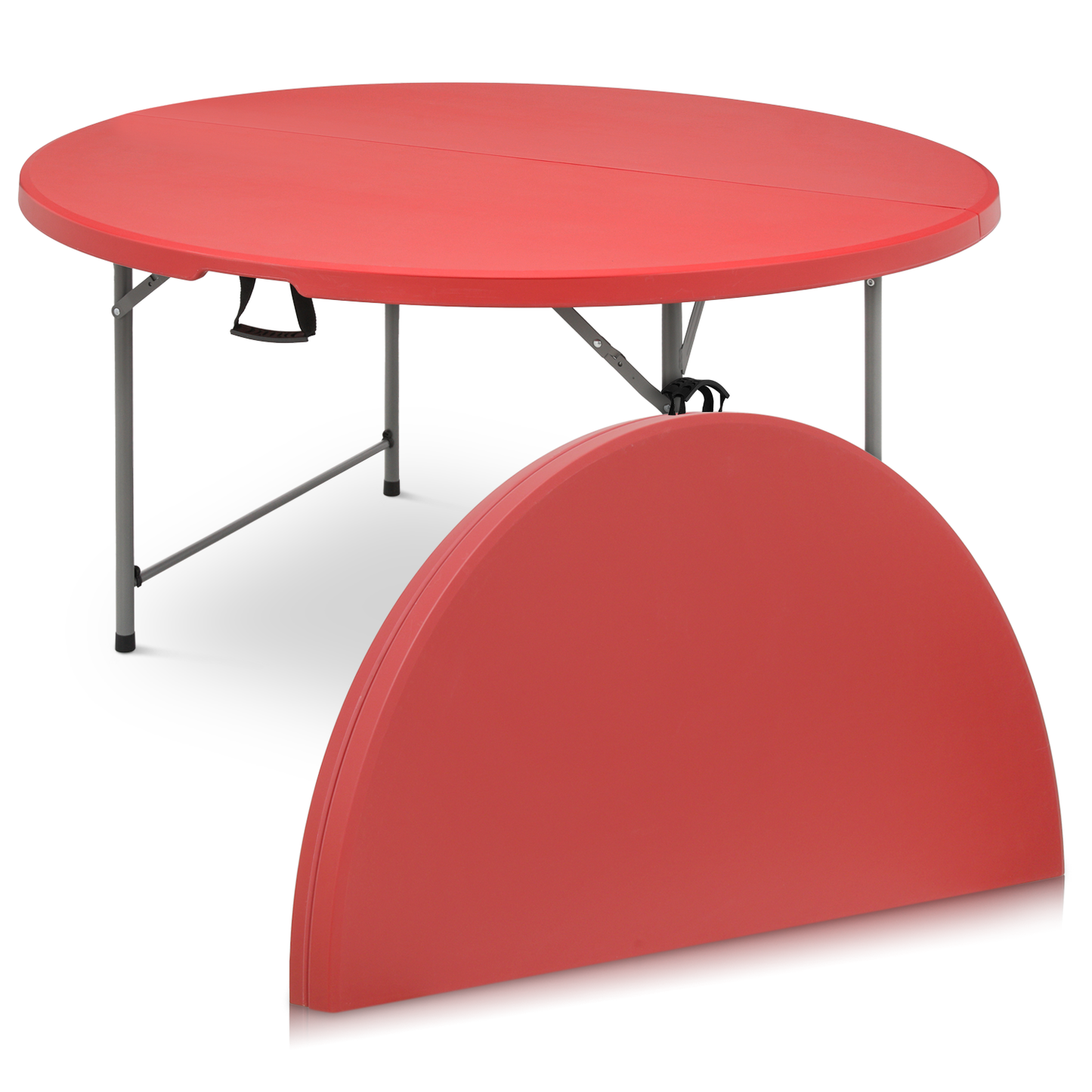 Folding Portable Round Plastic Table - Length 48"/54"/60"/66"