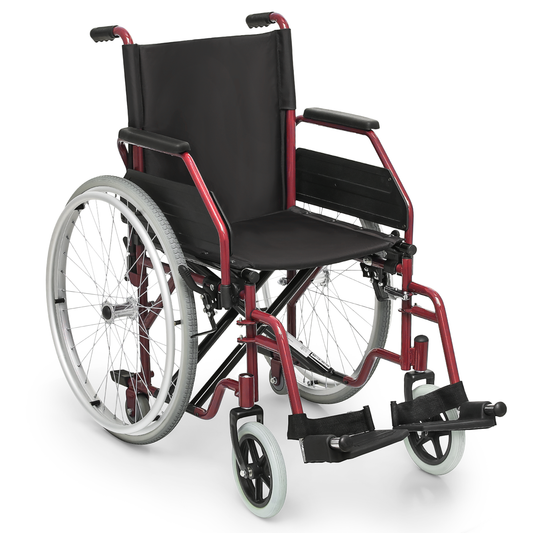 Manual Wheelchair - 7.5'' Front & 23.5'' Rear Wheel - 17"x15.5'' Nylon Seat