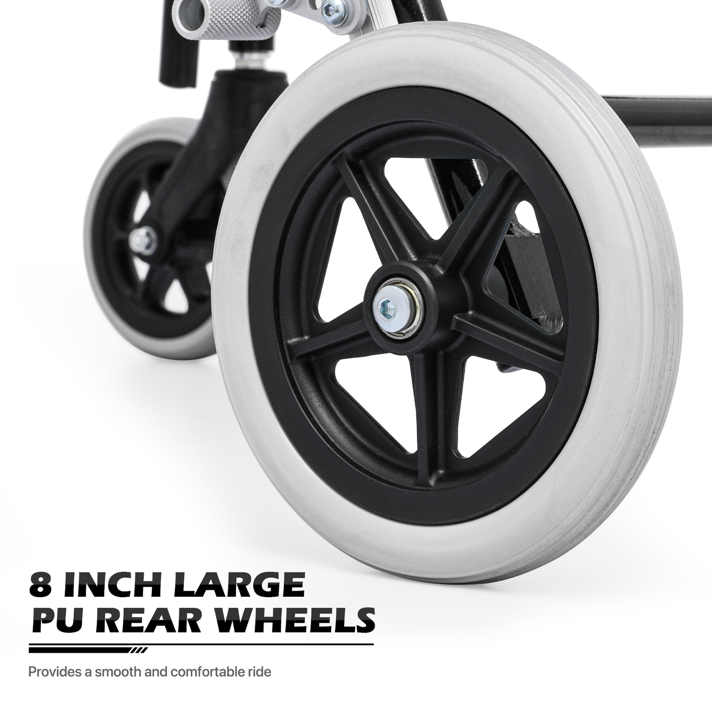 Transport Wheelchair - Black - Can Be Carry-on Plane