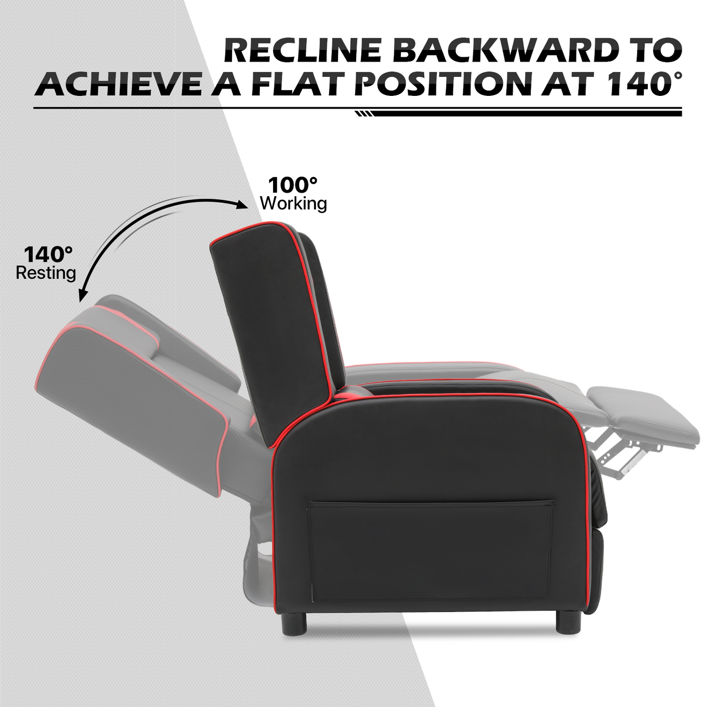 Massage Single Sofa - Reclinable Gaming Chair - PU Leather Seat