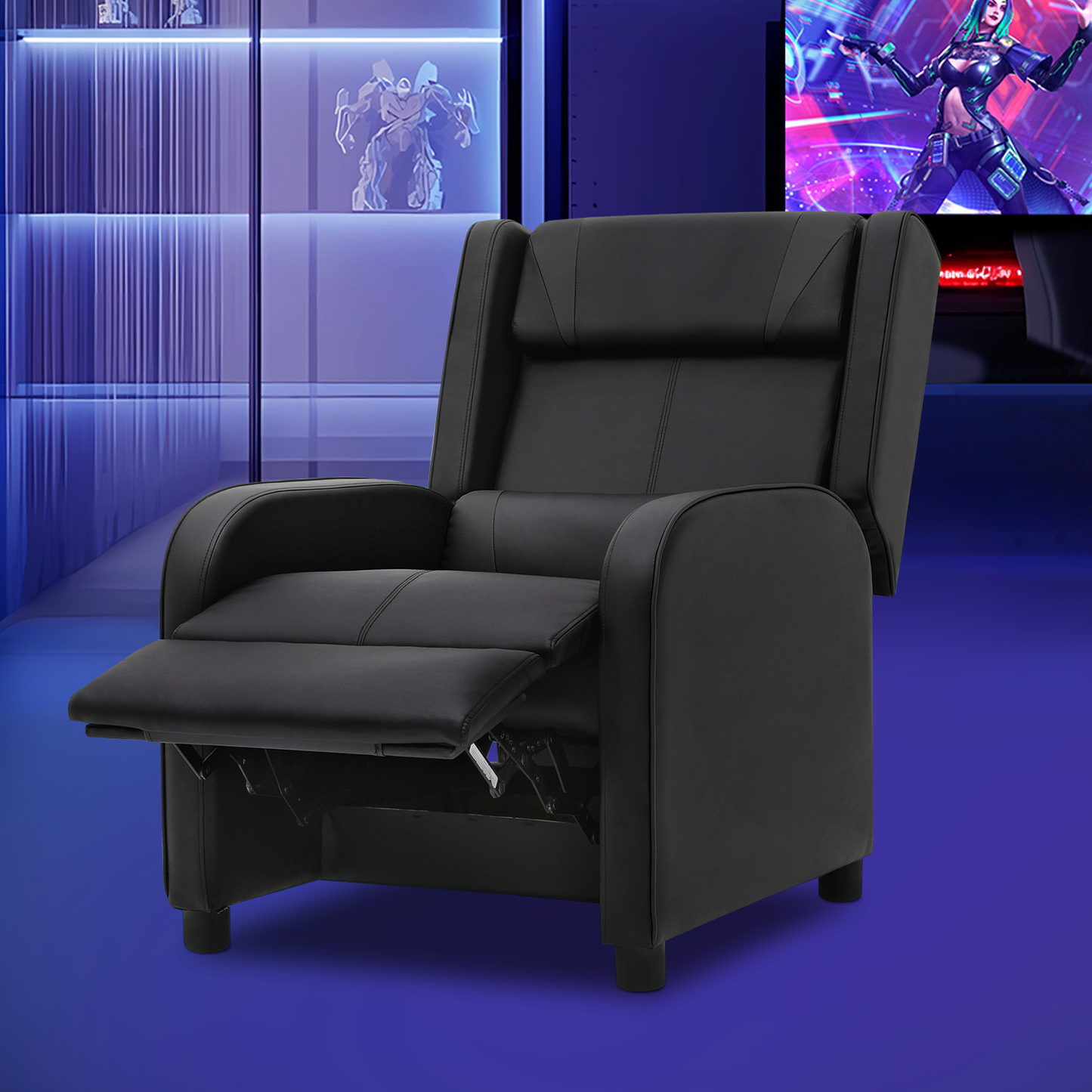 Single Sofa - Reclinable Gaming Chair - PU Leather Seat
