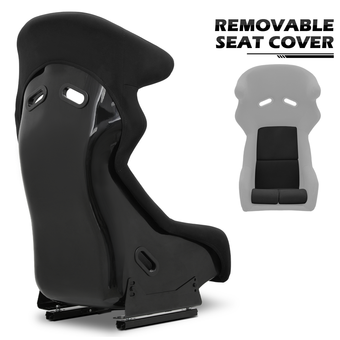 PU leather Gaming Bucket Seat - Black - For Racing Simulator