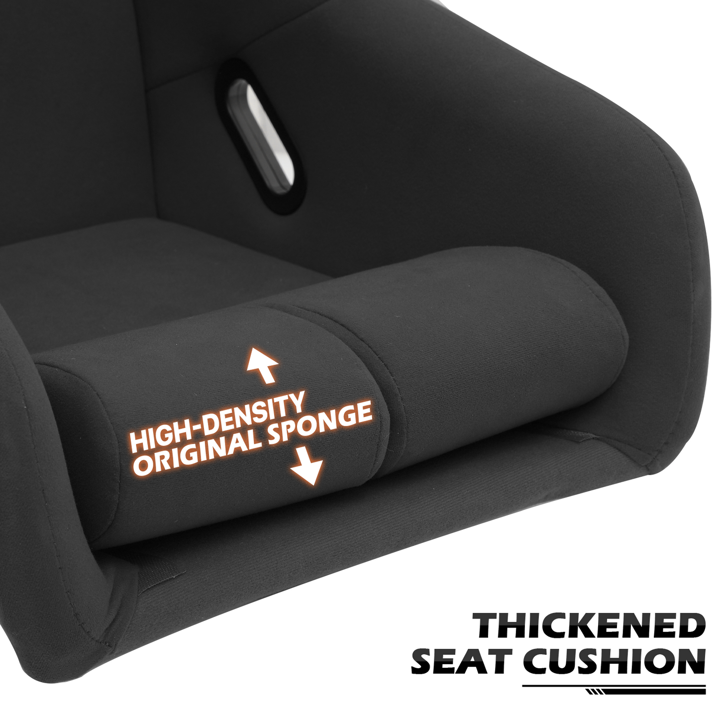 PU leather Gaming Bucket Seat - Black - For Racing Simulator