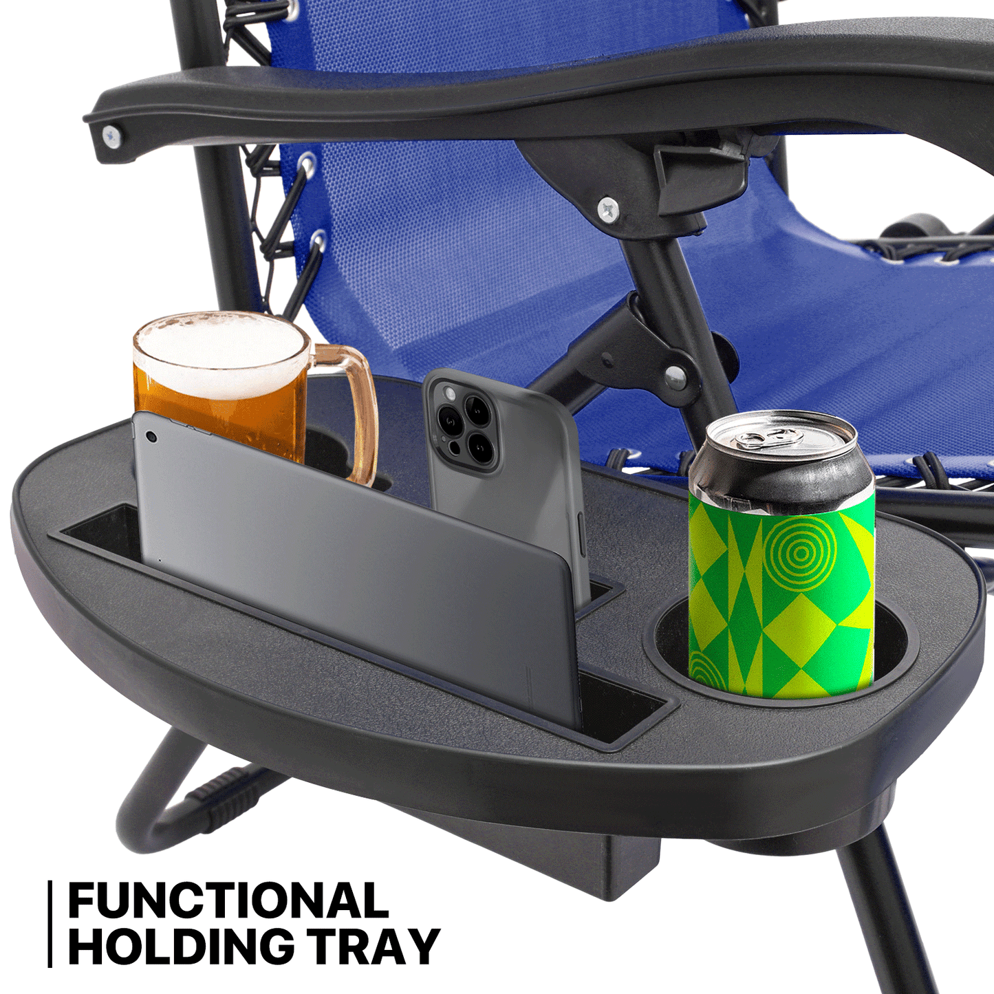 Lounge Chair - 25" Seat Width - Adjustable Back Rest 95°-140° - w/ Tray & Headrest