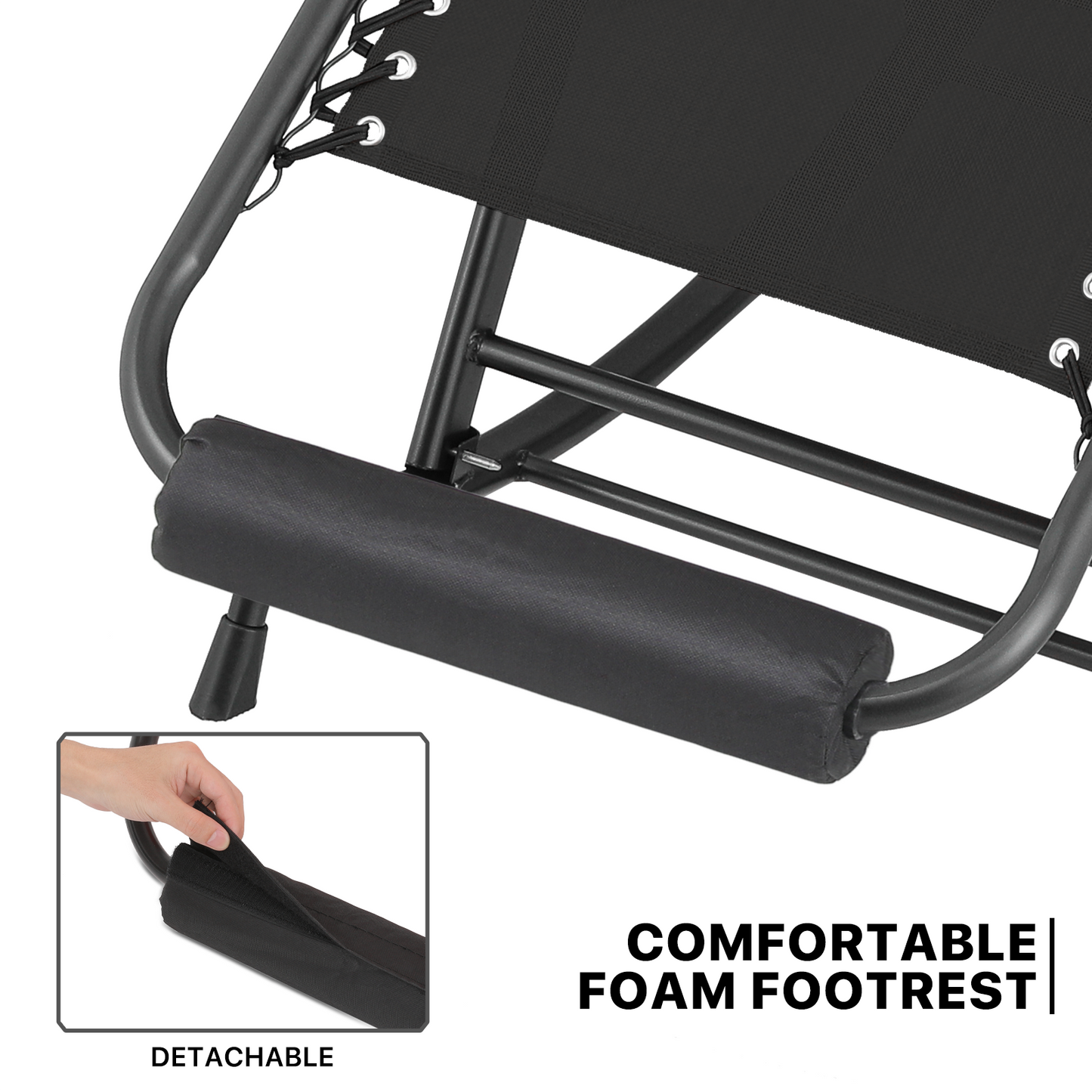 2 Pieces Rocking Lounge Chair - 29'' Seat Width - w/ Headrest & Foot Pads