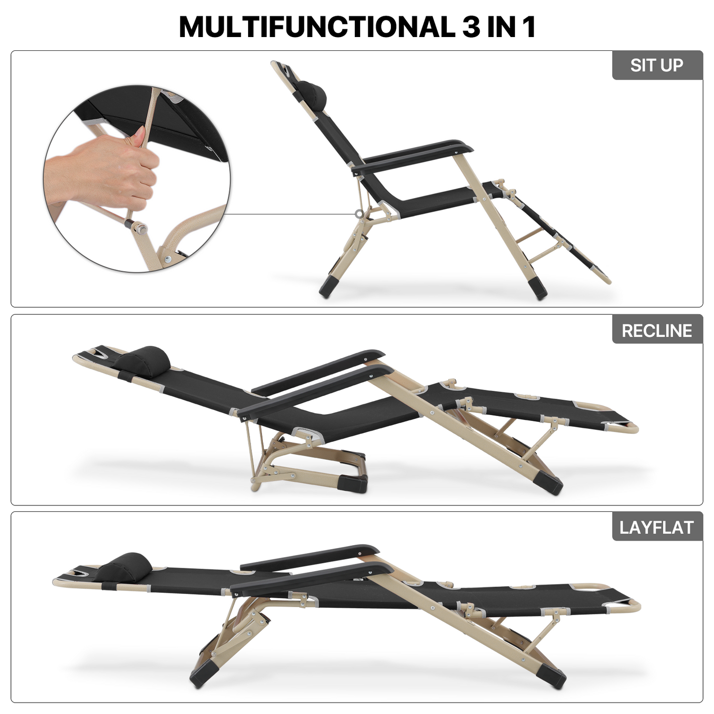 Folding Patio Chair - Oxford Fabric