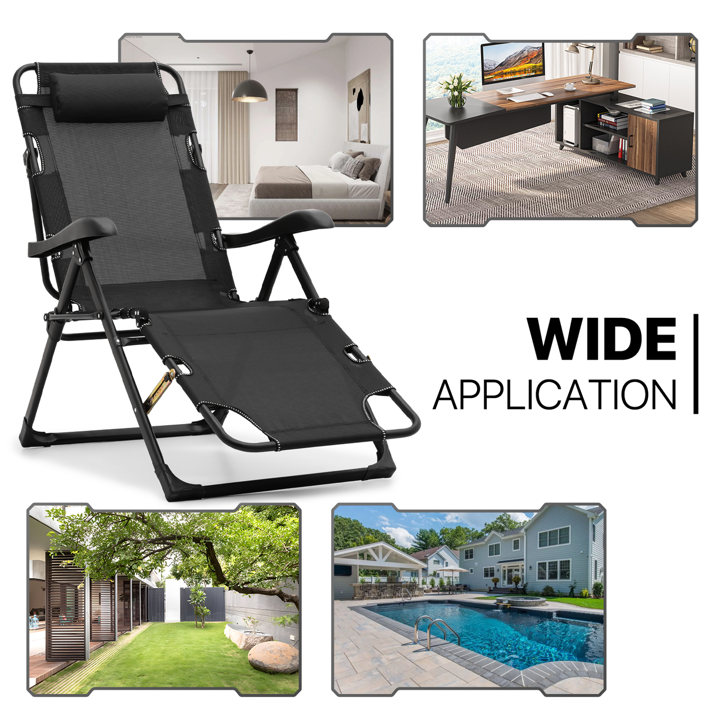 2 Pack Folding 3 in 1 Lounge Chair