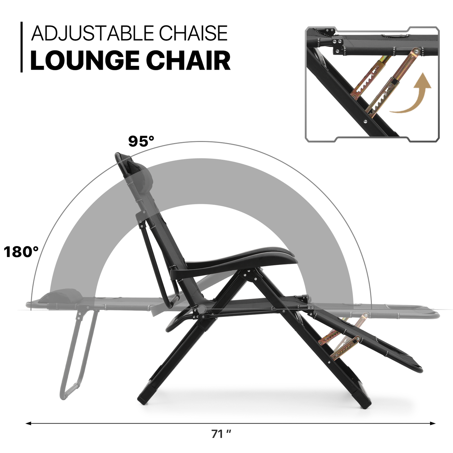 2 Pack Folding 3 in 1 Lounge Chair