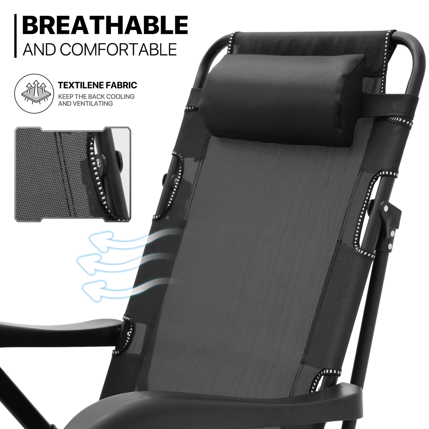 2 Pack Folding 3 in 1 Lounge Chair