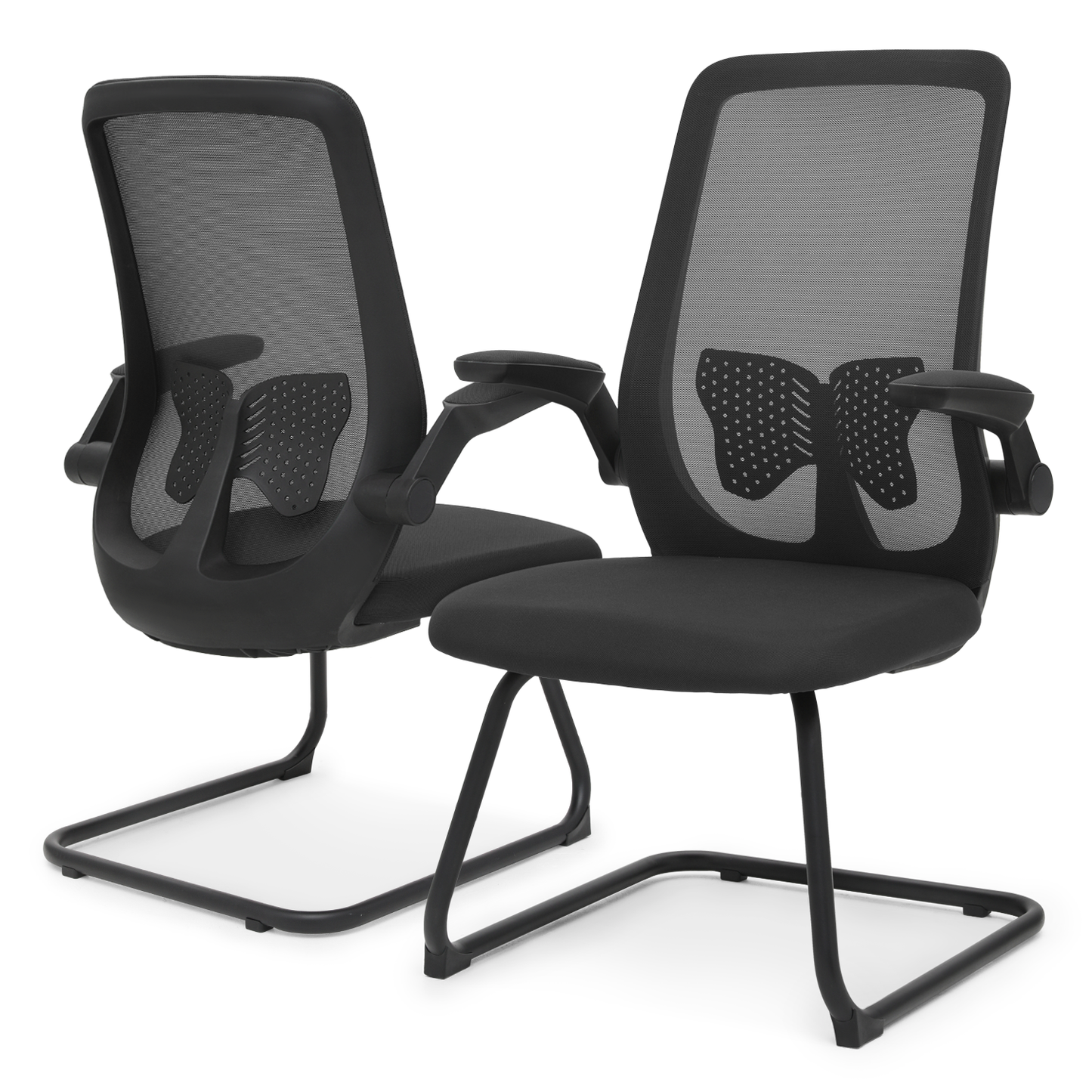 Set of 2 Mesh Slad Base Guest Chair