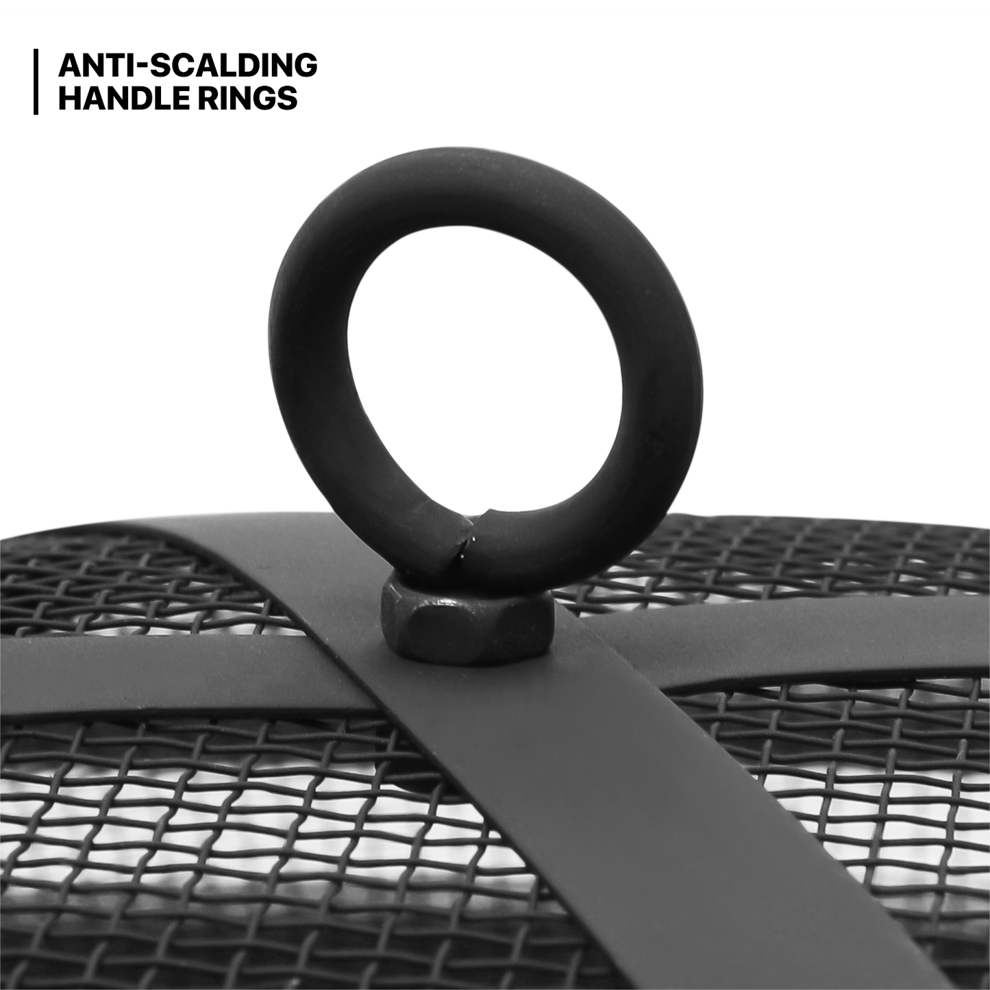 22" Round Fire Pit w/Rack - Log Grate & Spark Screen & Poker