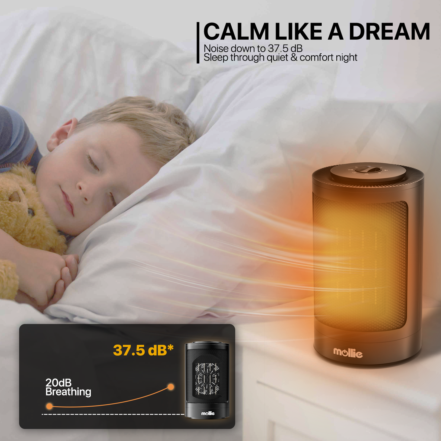 1500W Electric 3 Modes Cylindrical PTC 160 sq.ft Space Heater