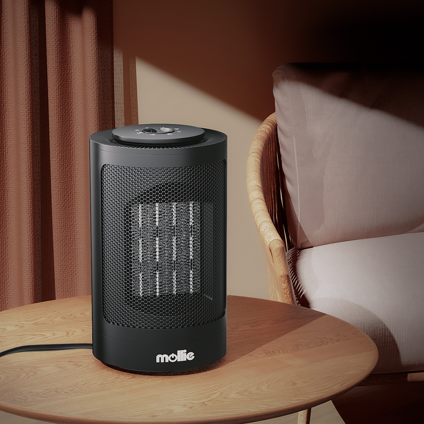1500W Electric 3 Modes Cylindrical PTC 160 sq.ft Space Heater
