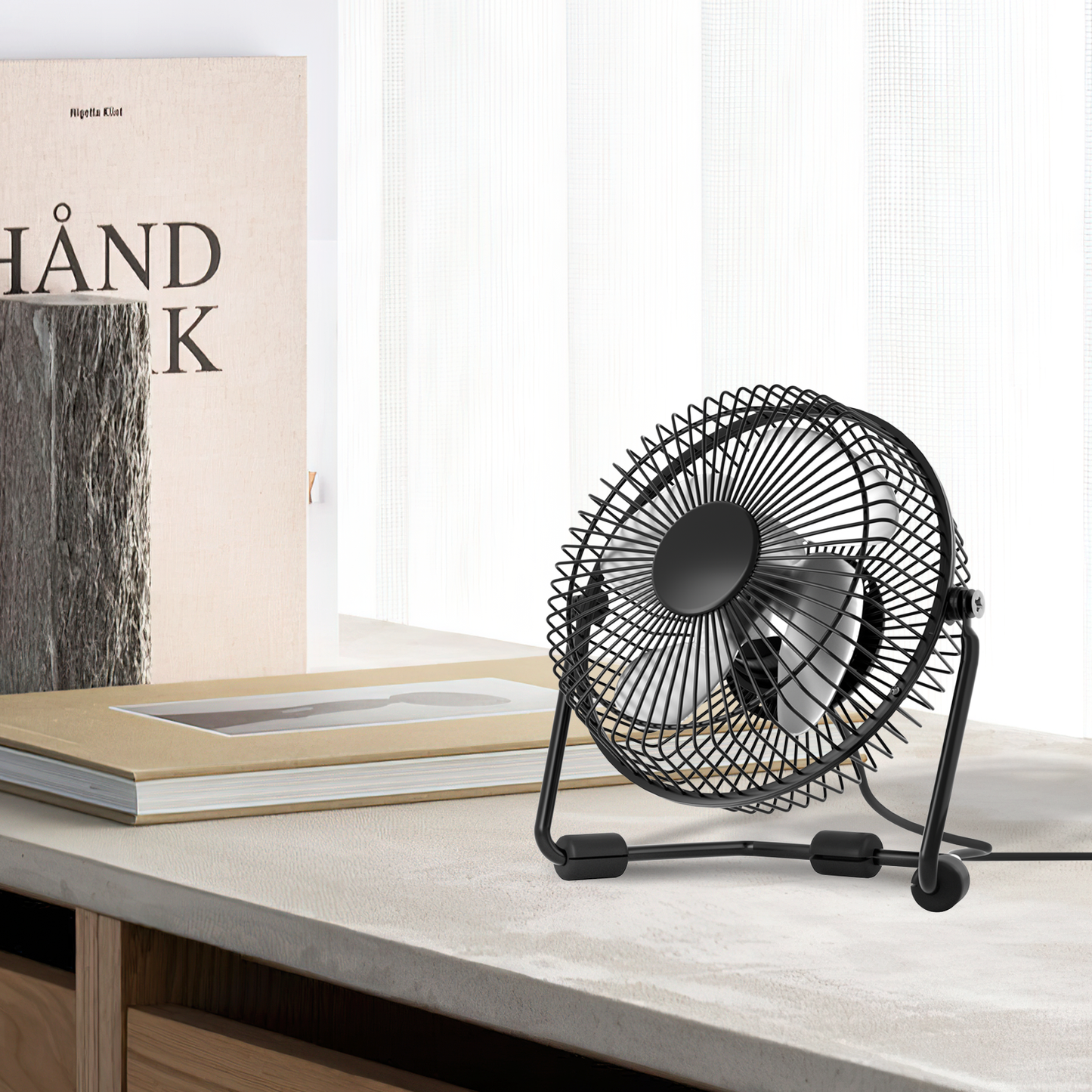 4" USB Portable Tabletop Fan - Adjustable Tilt