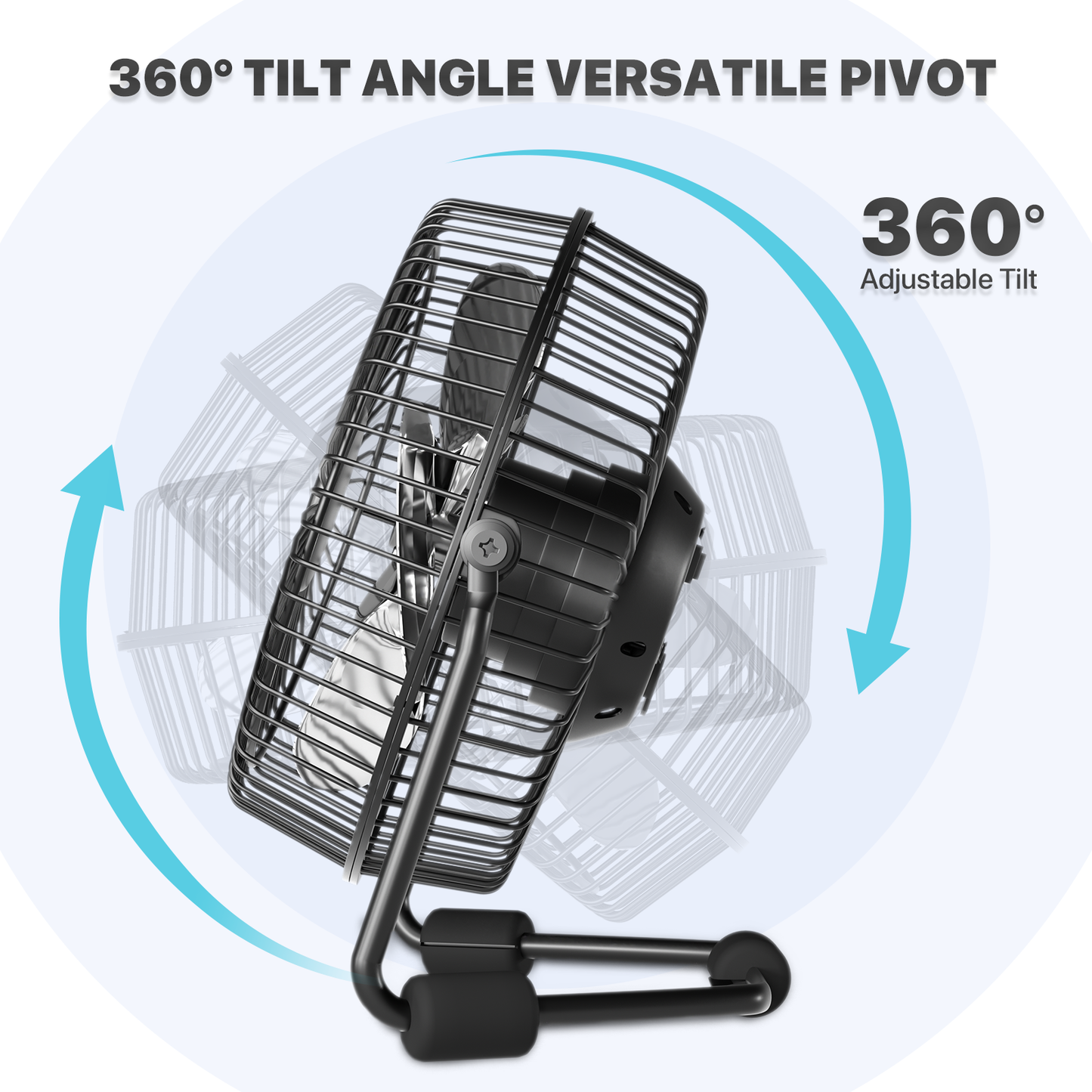 4" USB Portable Tabletop Fan - Adjustable Tilt