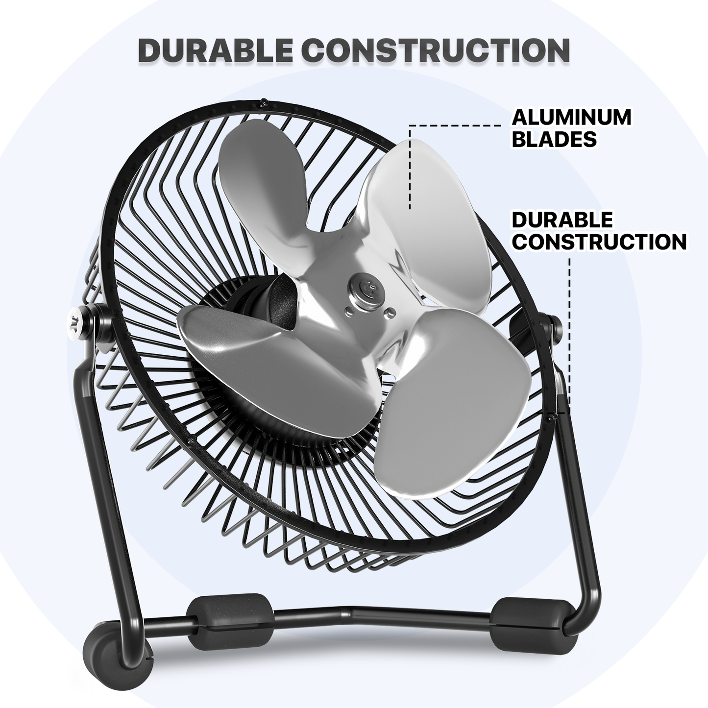 4" USB Portable Tabletop Fan - Adjustable Tilt