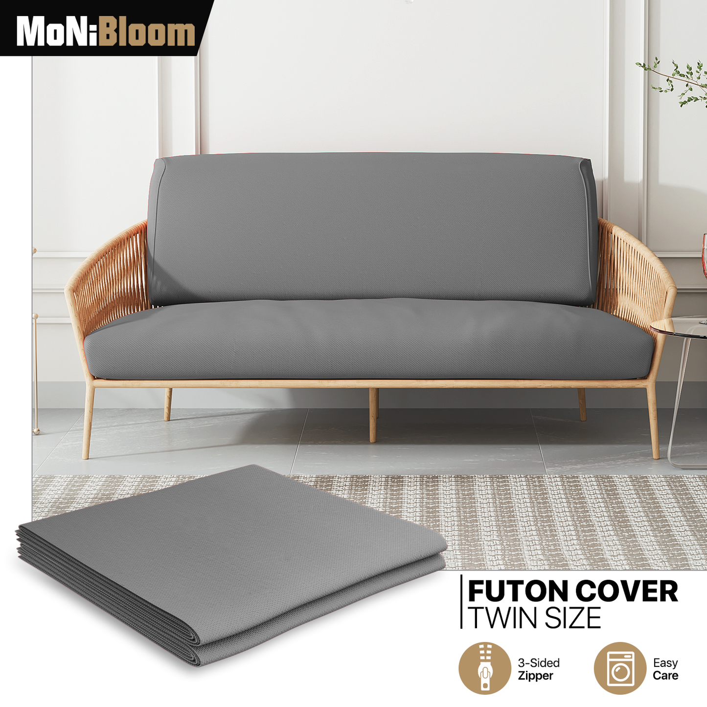 Futon Cover - Polyester - Twin Size 39"x75"x2"