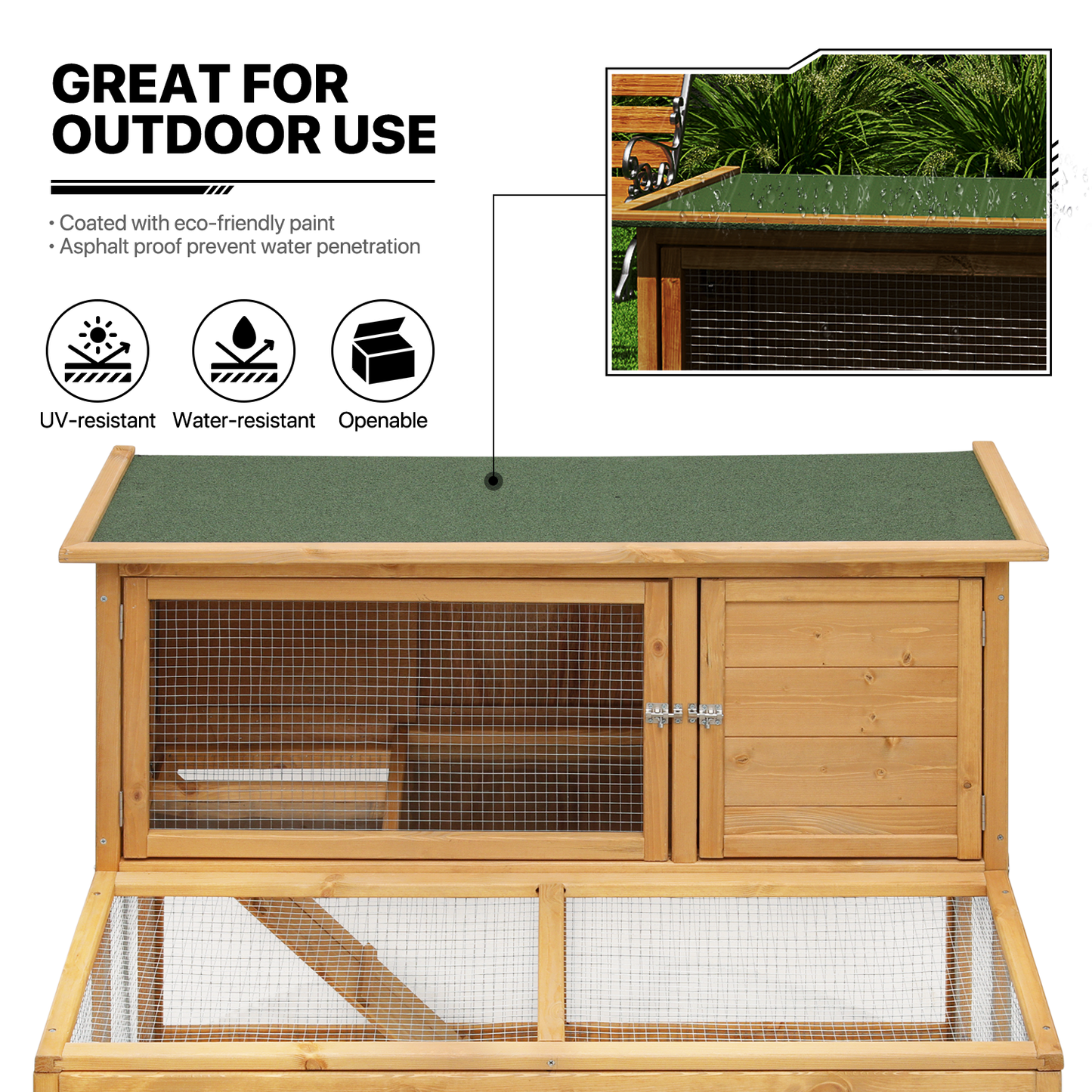 Wooden 2-Tier Chicken Coops Hutch