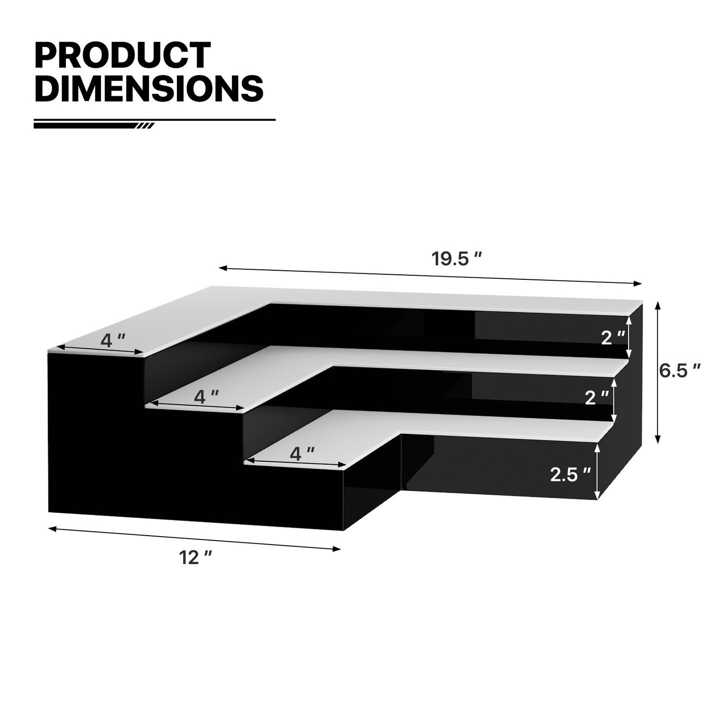 16" LED Lighted Shelving 2 Step Bar Liquor Bottle Display Shelf w/Remote Control