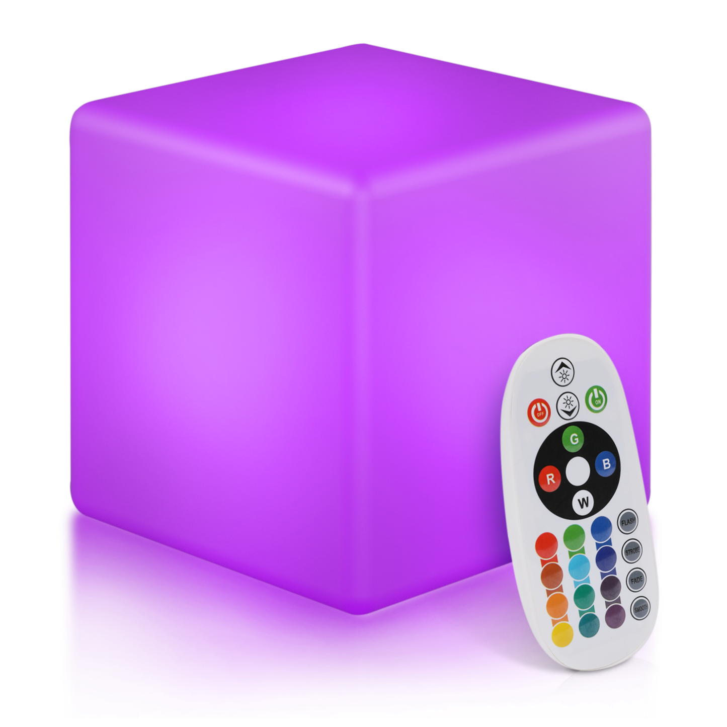 LED - Stool - 12''Cube - 16 Colors Remote Control