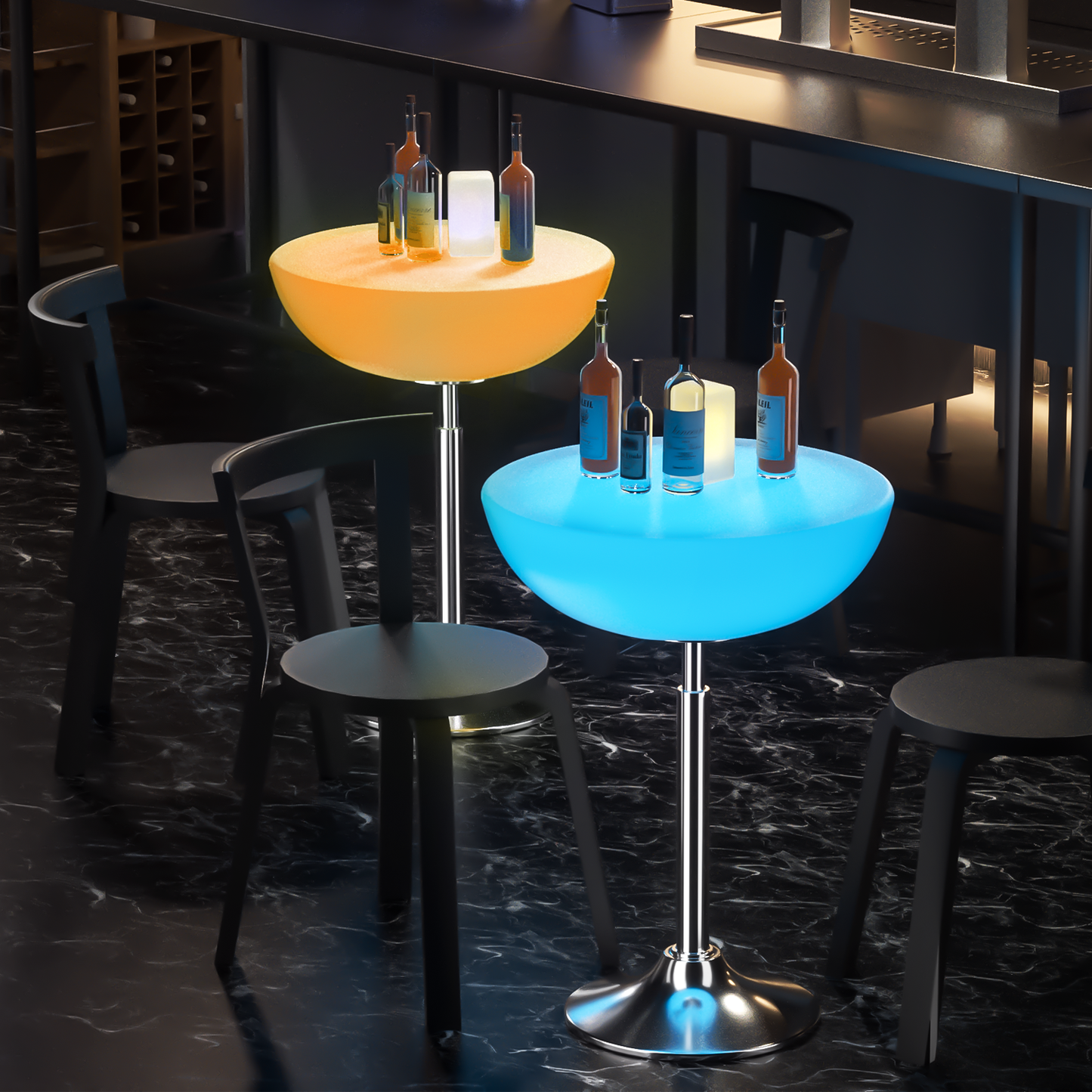 LED - Table - Semicircle - Adjustable Height - 16 Colors Remote Control