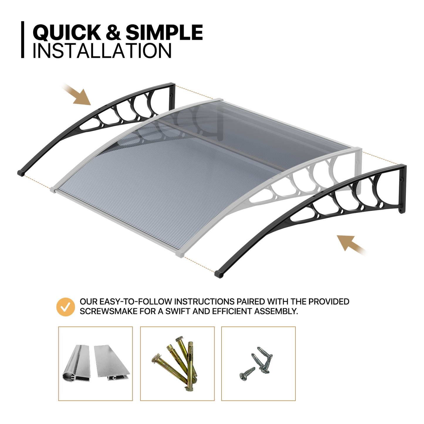 39"x35" Window Awning UV Protect Cover Outdoor Front Door Canopy Patio SunShade