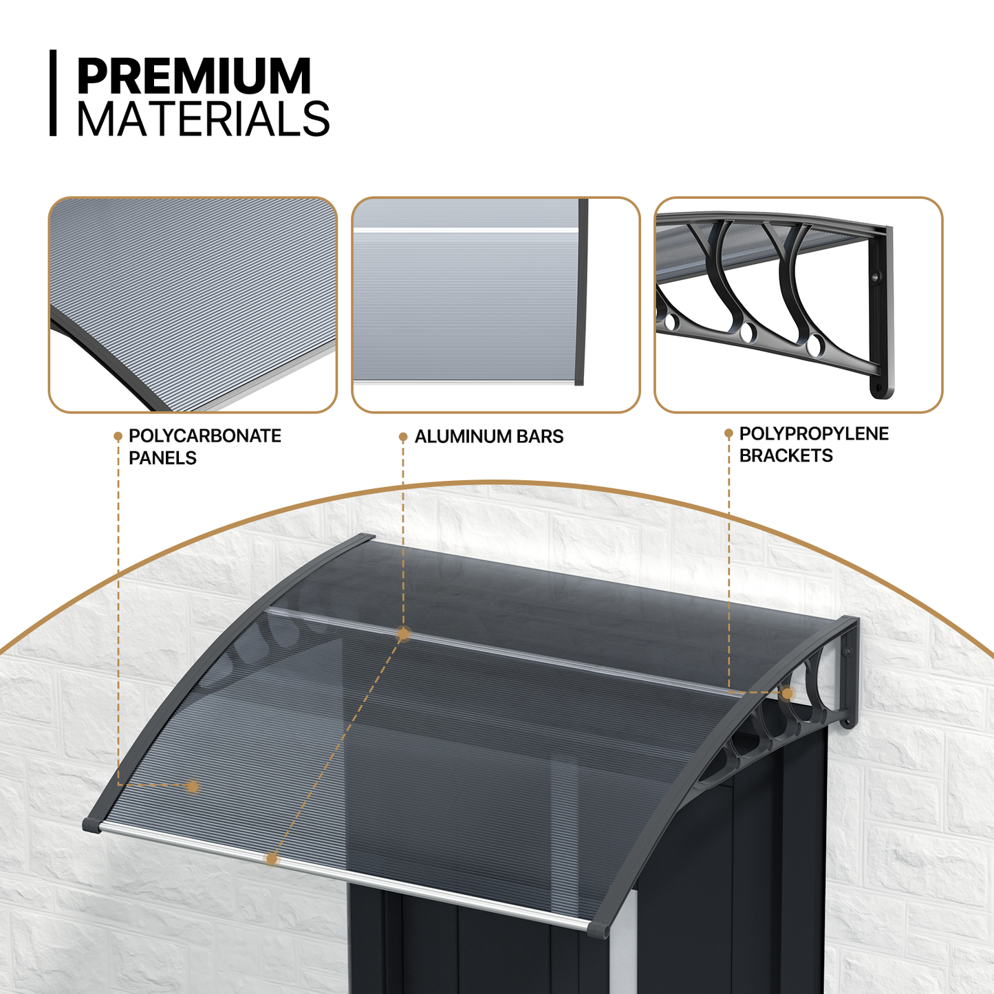 39"x35" Window Awning UV Protect Cover Outdoor Front Door Canopy Patio SunShade