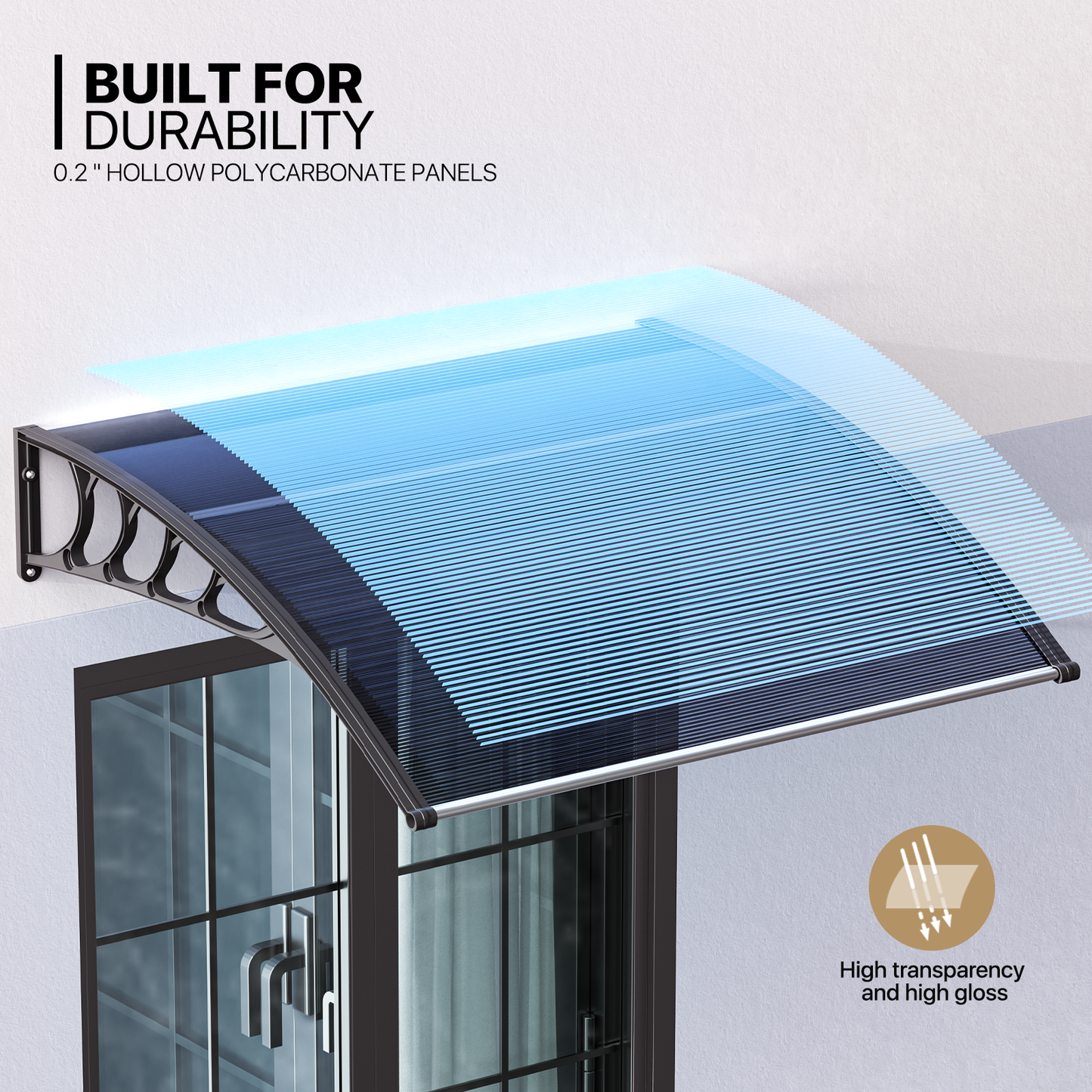 39"x35" Window Awning UV Protect Cover Outdoor Front Door Canopy Patio SunShade