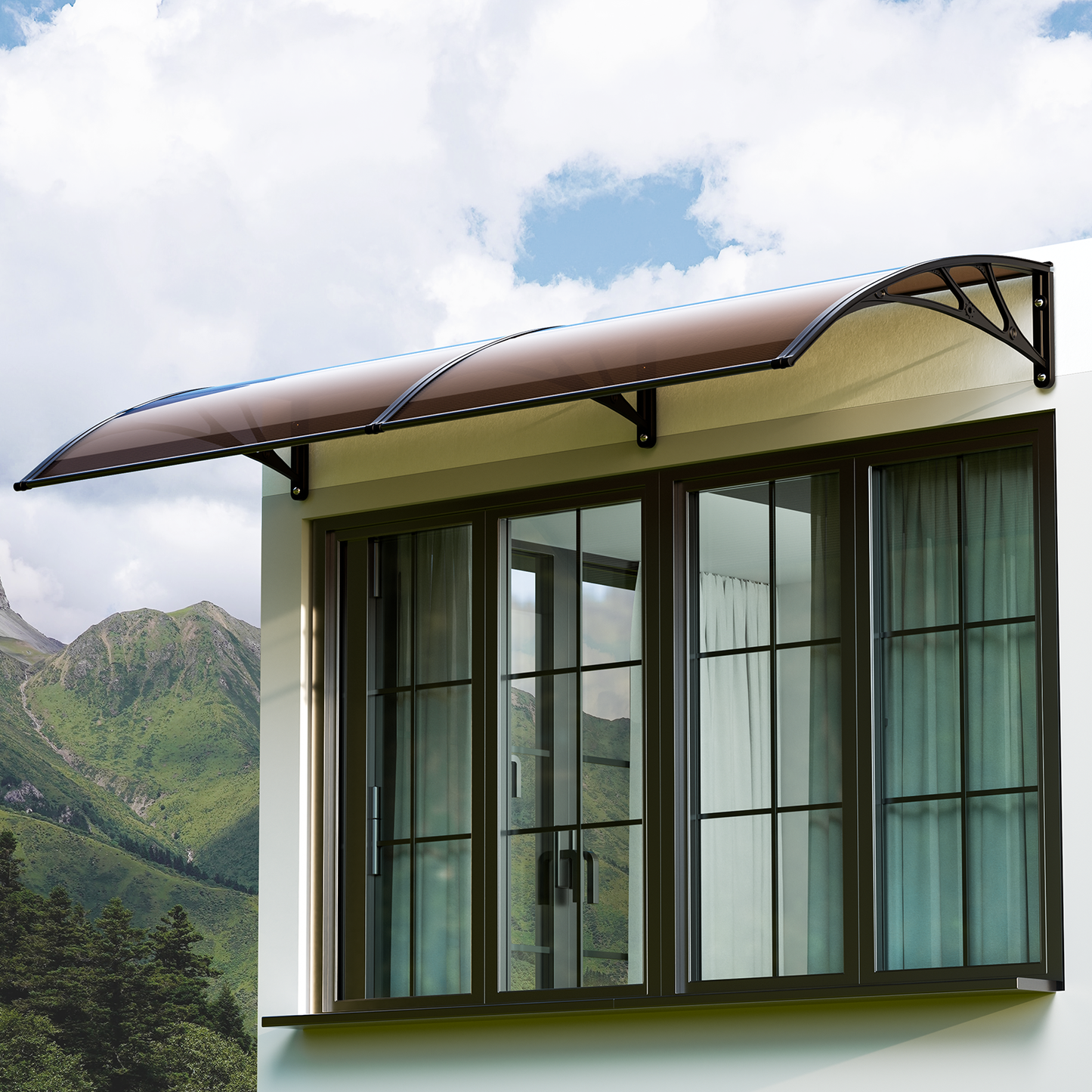 Patio Door Awning Window Rain Protection Shelter Sunshade Canopy