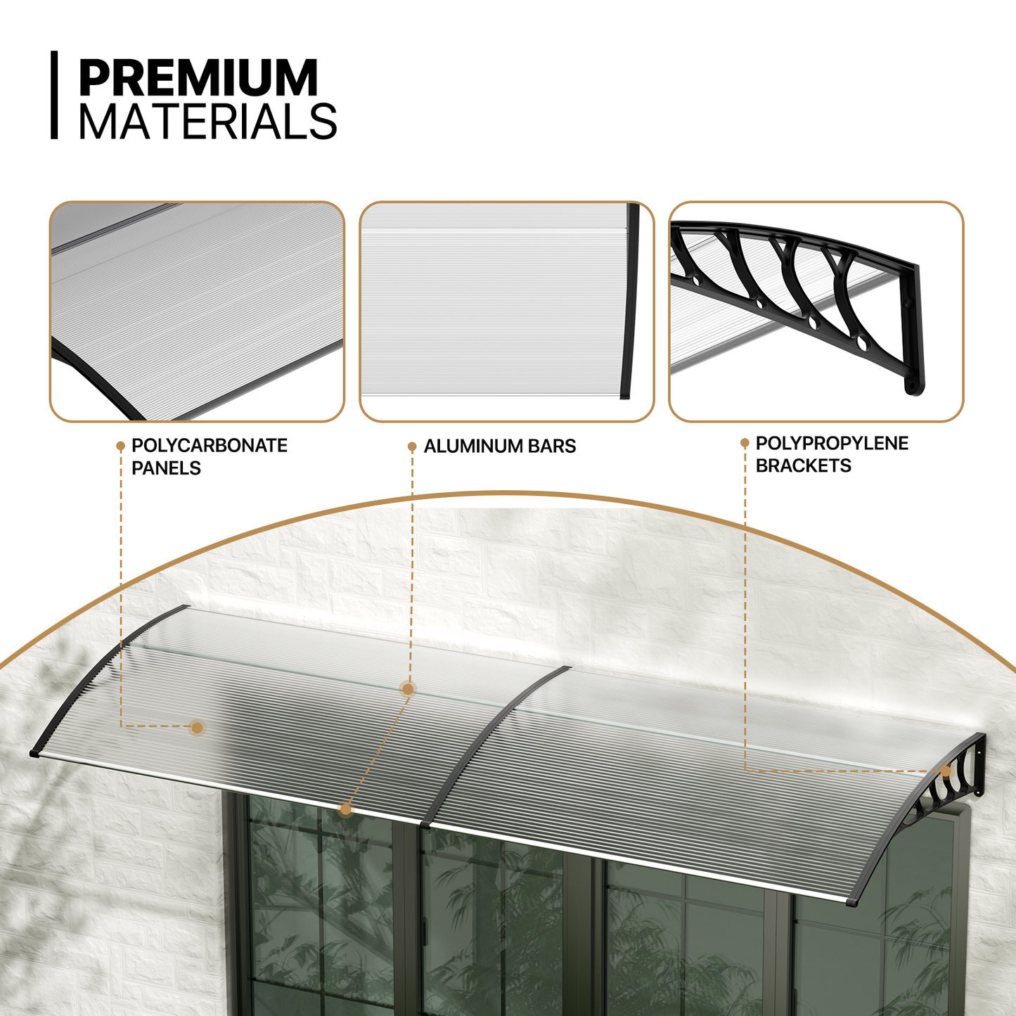 Patio Front Door Awning Window Sun Rain Protection Shelter Canopy